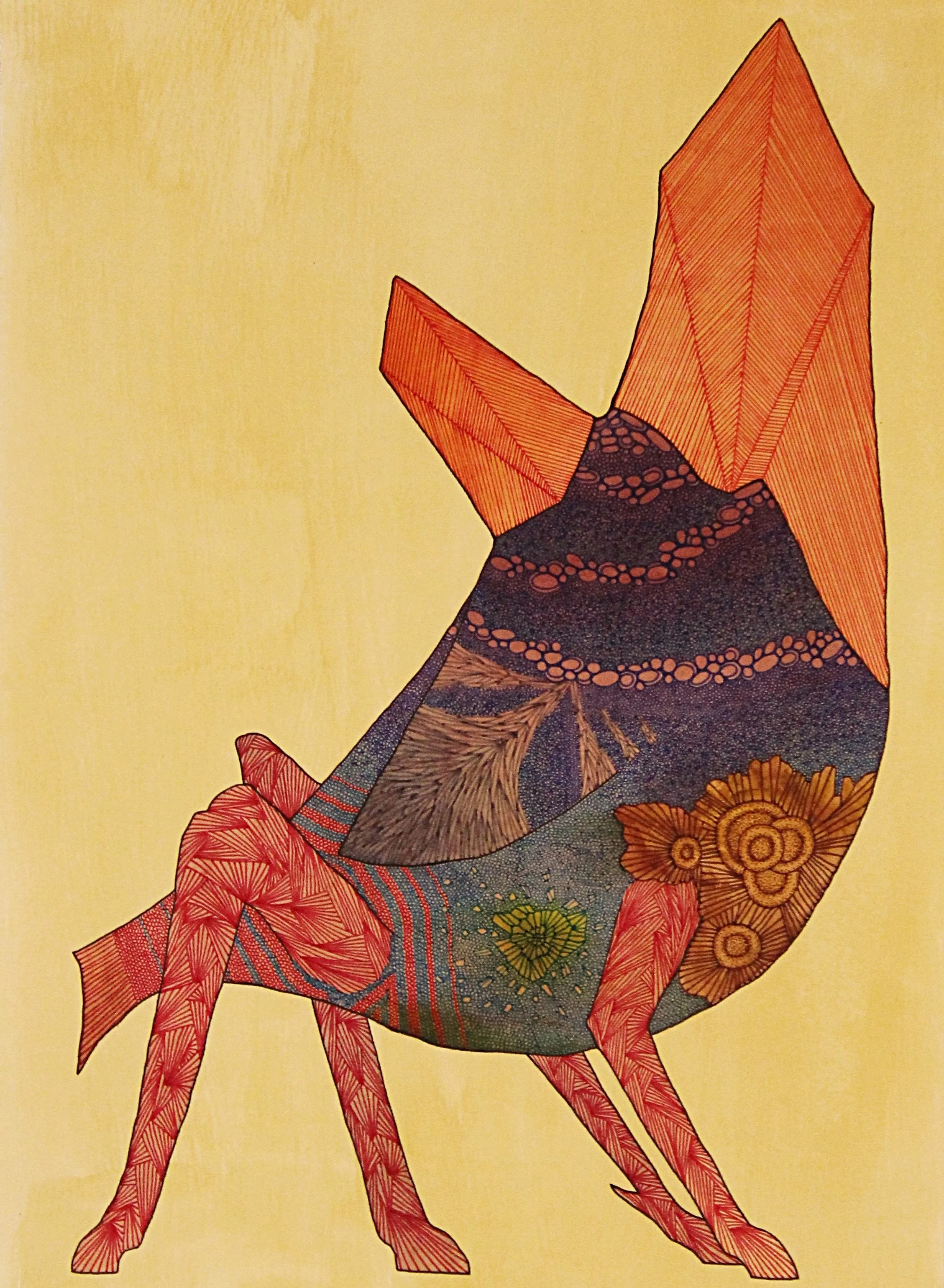 Lithomorph 6. Watercolor and Pen on Paper 10"X14" 2014