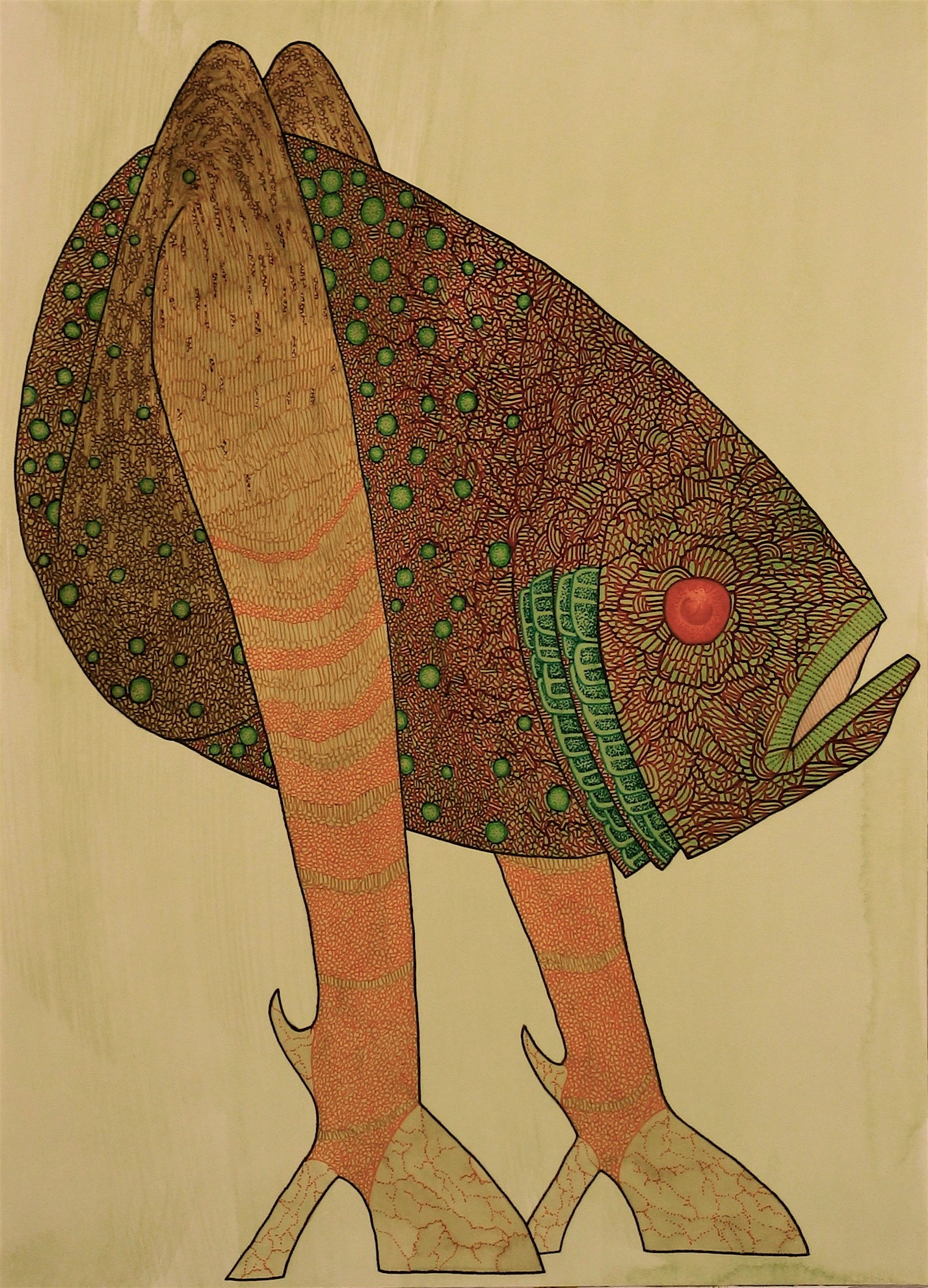 Watercolor and Pen on Paper 10"X14" 2013