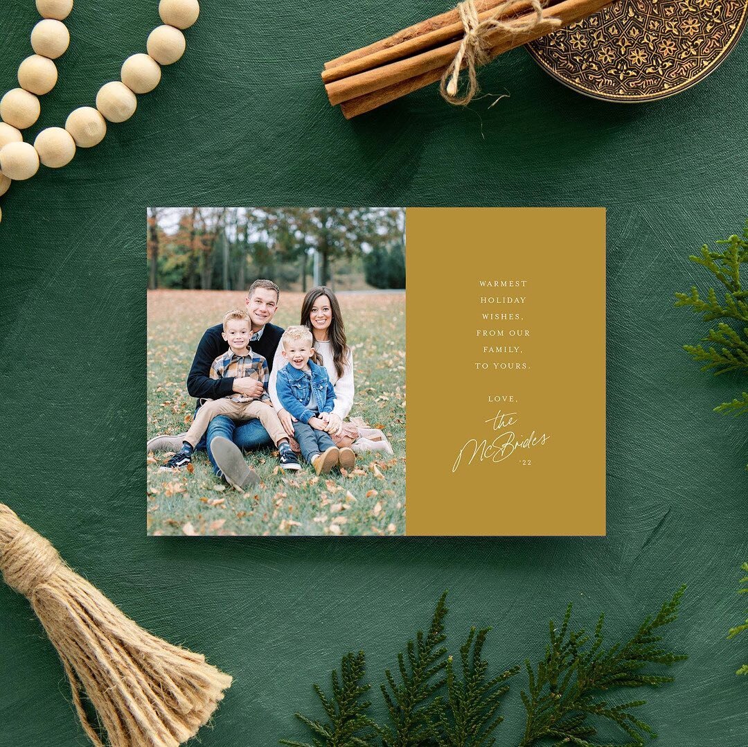 Making it Instagram official - the 2022 Holiday Collection is here! 10% off all Holiday Cards through Monday! No code needed.🎄 
⠀⠀⠀⠀⠀⠀⠀⠀⠀
A big thank you to @samireneephotography and @lindsay.connors for providing imagery for my designs this year! ?