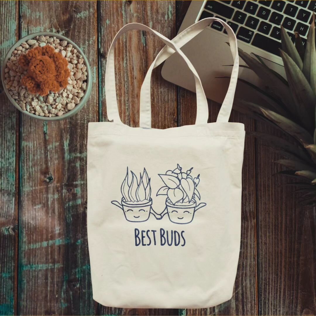 Enjoying this new tall eco friendly tote bag. Perfect for any casual outting, happy vibes all around!