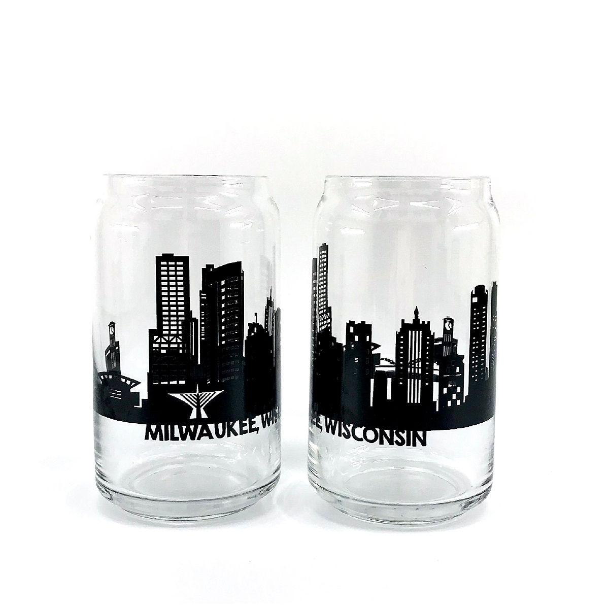 Milwaukee skyline glassware