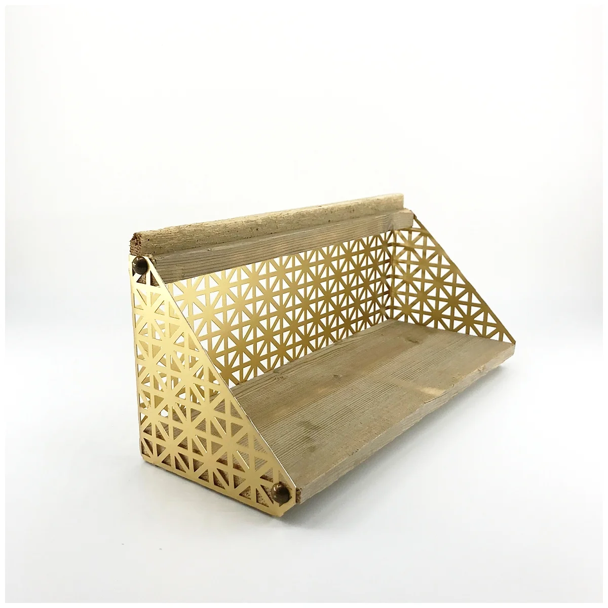 metal and reclaimed wood shelf