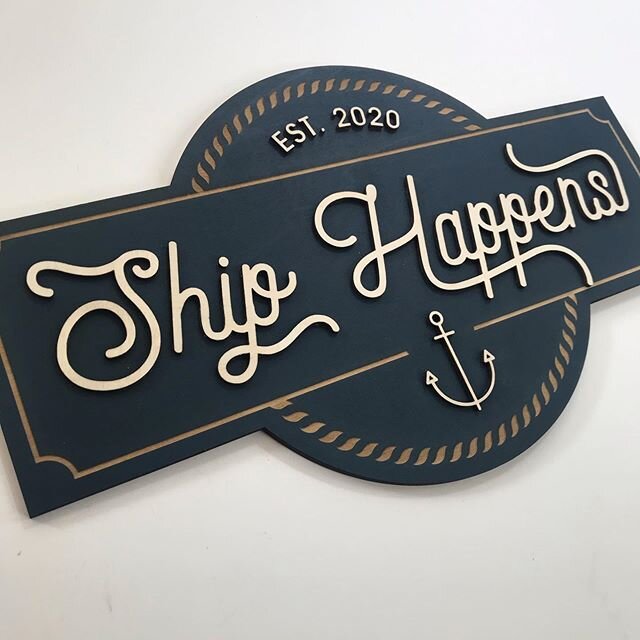 Got to make this custom Fathers Day gift for a new boat purchase...isn’t that the most perfect name for a boat this year?!?! Thanks @lindseycolephotography for asking me to help you! 
#boatname #2020mantra #shipnamesign #boatsign #lasercutboatname #s