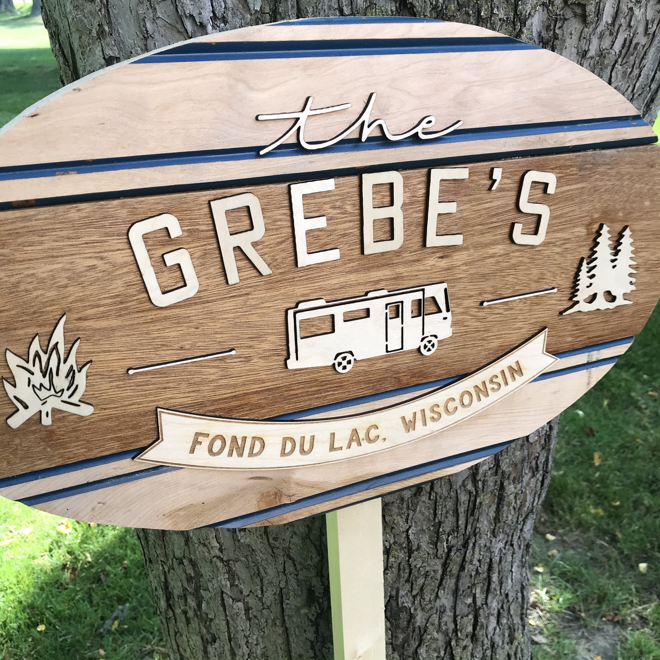 Grebe's Campsite Sign