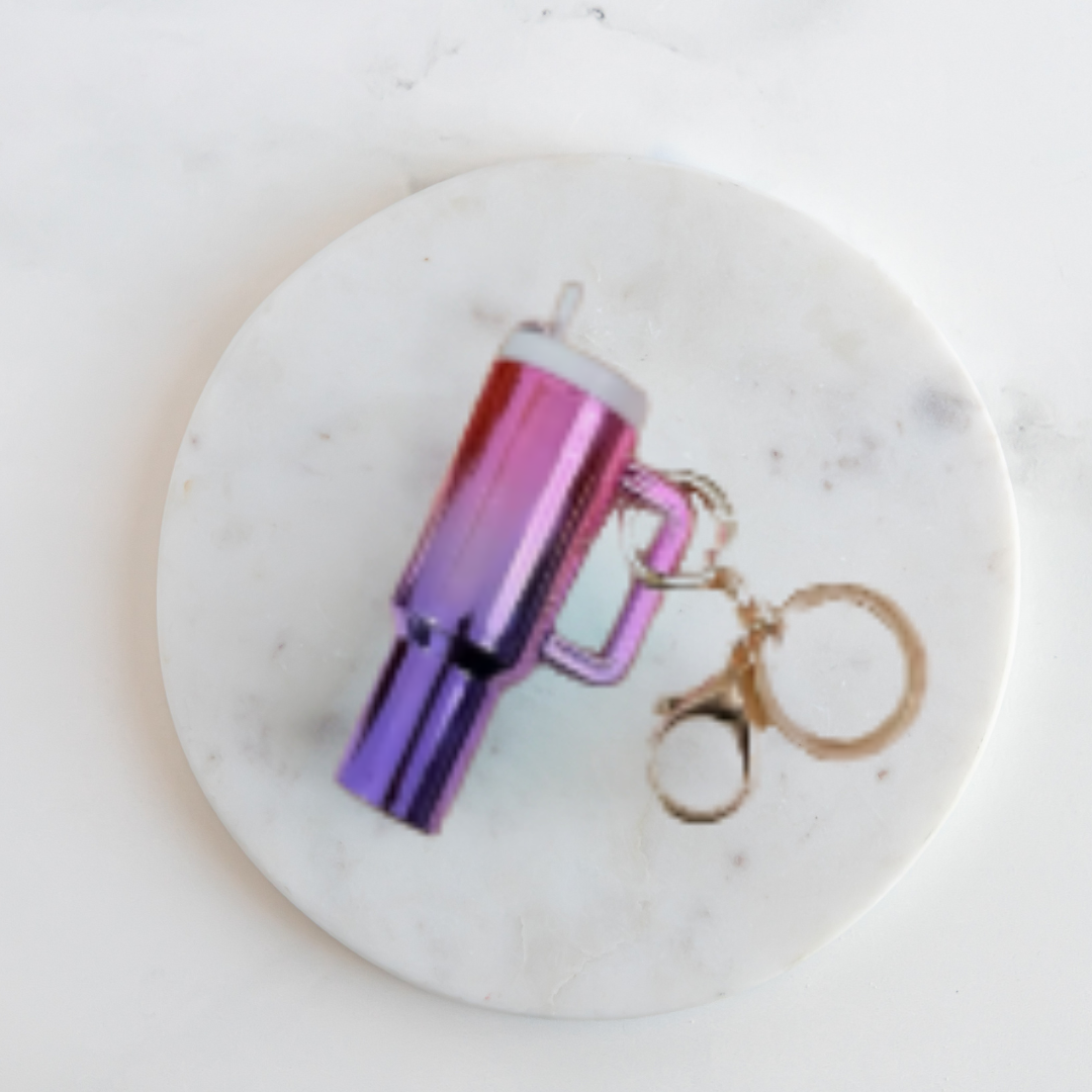 Stanley Cup Keychain + Lip Balm - Purple Ombre.png