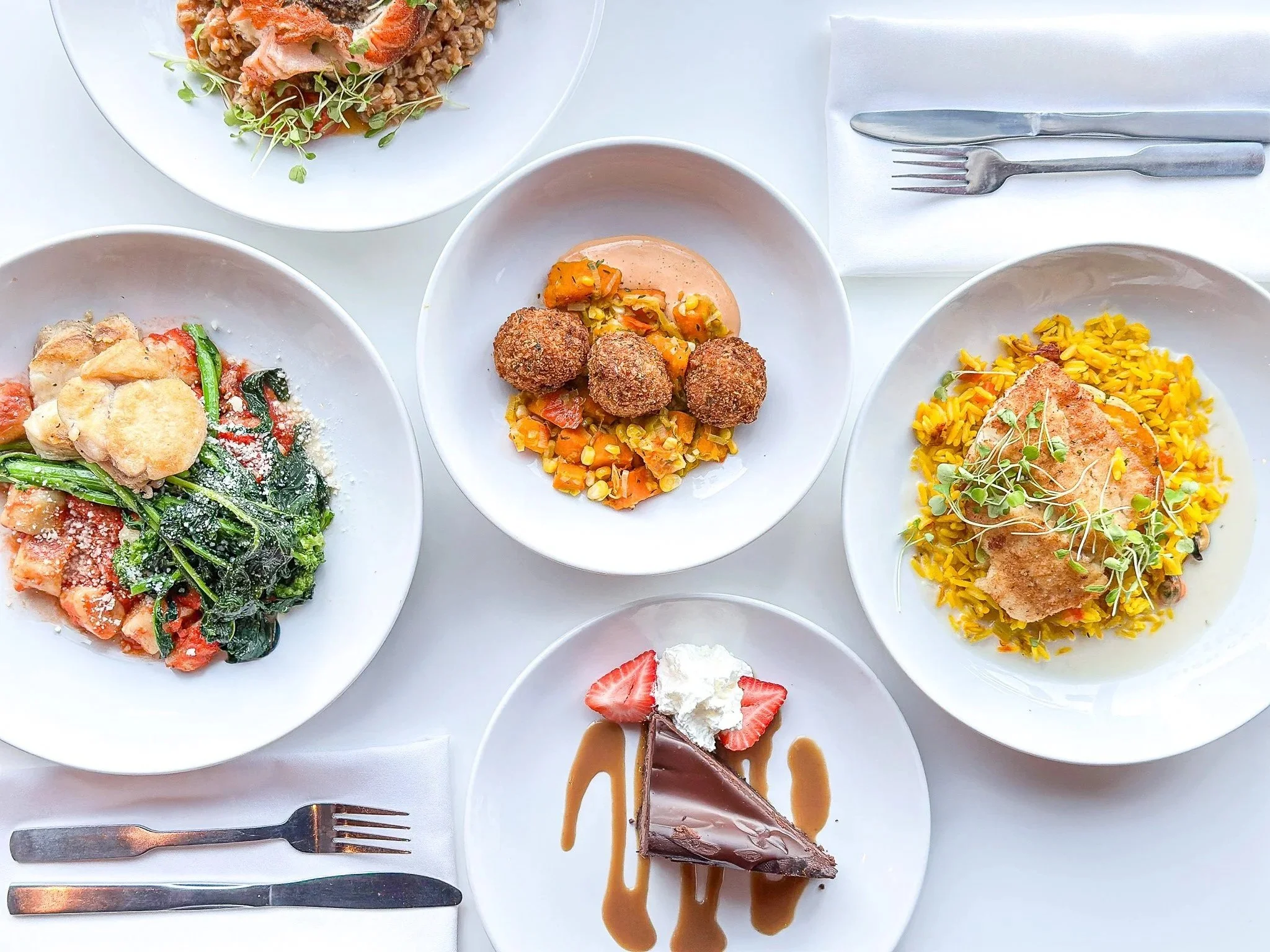 Seasonal dishes and dessert at a downtown Portsmouth NH restaurant during Spring Restaurant Week