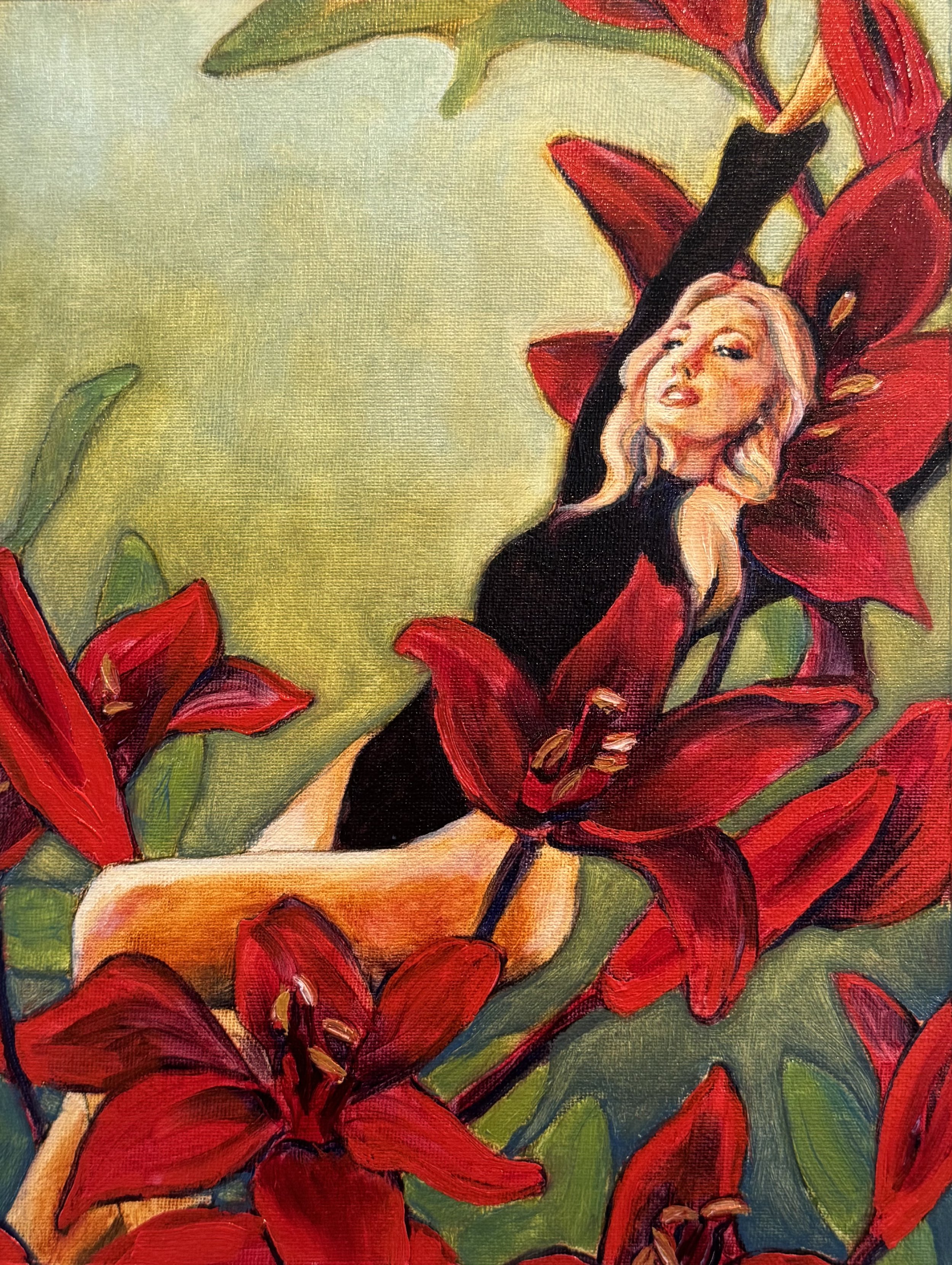 Lily Dreams (11"x15") Oil on Canvas/Muse and Model credit Choice Gray