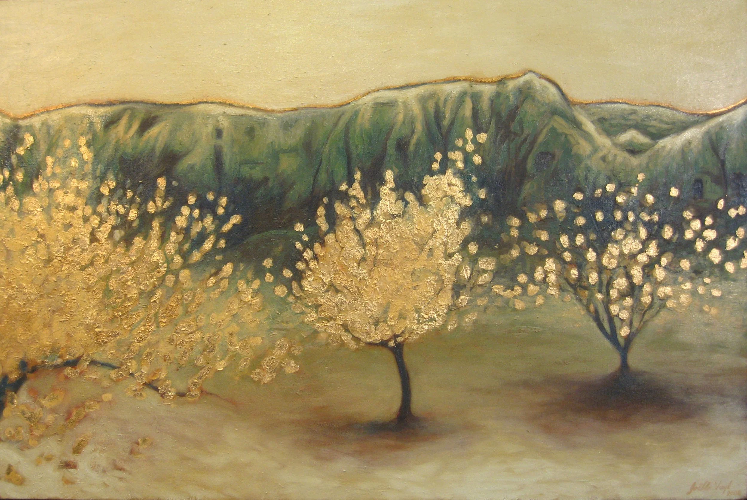 Cappadocia in Gold (36"x48") Oil on Canvas with Gold Leaf