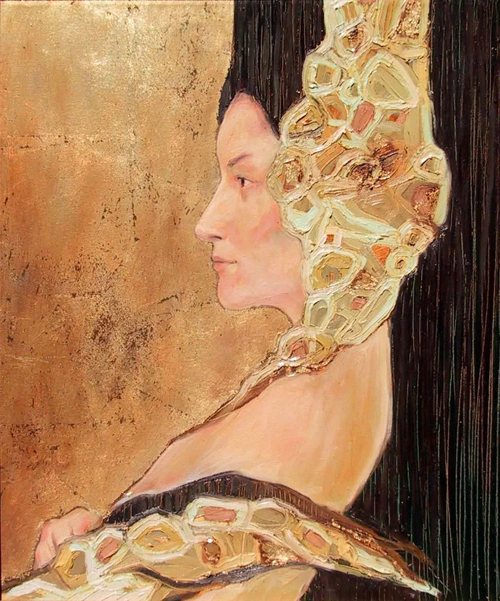 Gold Profile View (24"x36") Oil on Canvas with Gold Leaf
