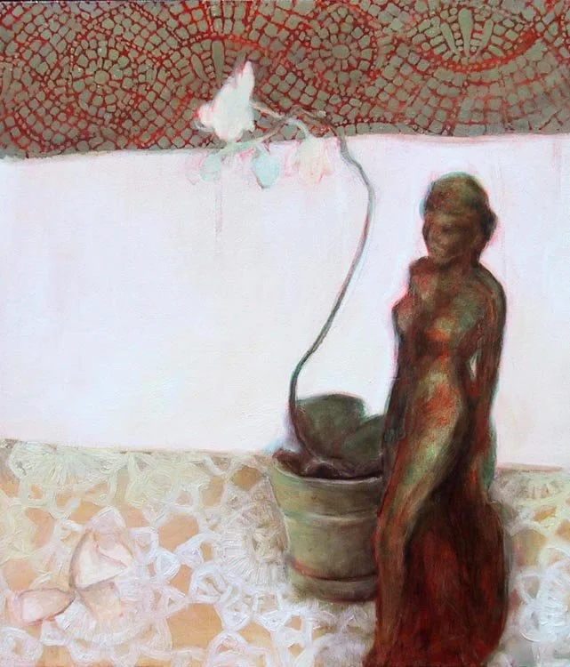 Eve with Orchid (20"x30") Oil on Canvas