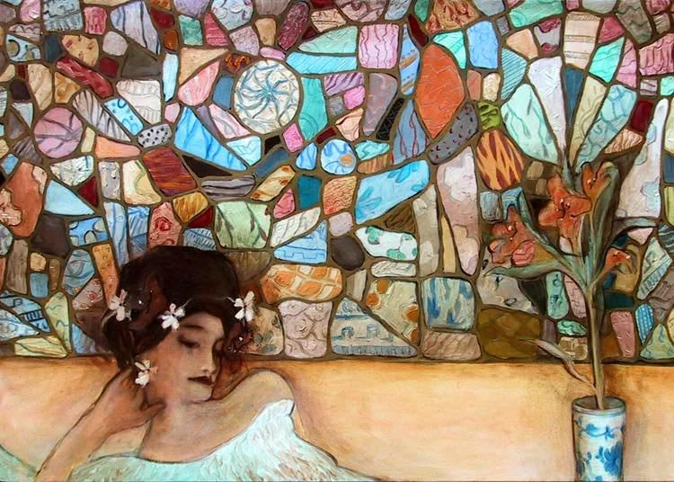 Tesserae Wall (30"x40") Oil on Canvas