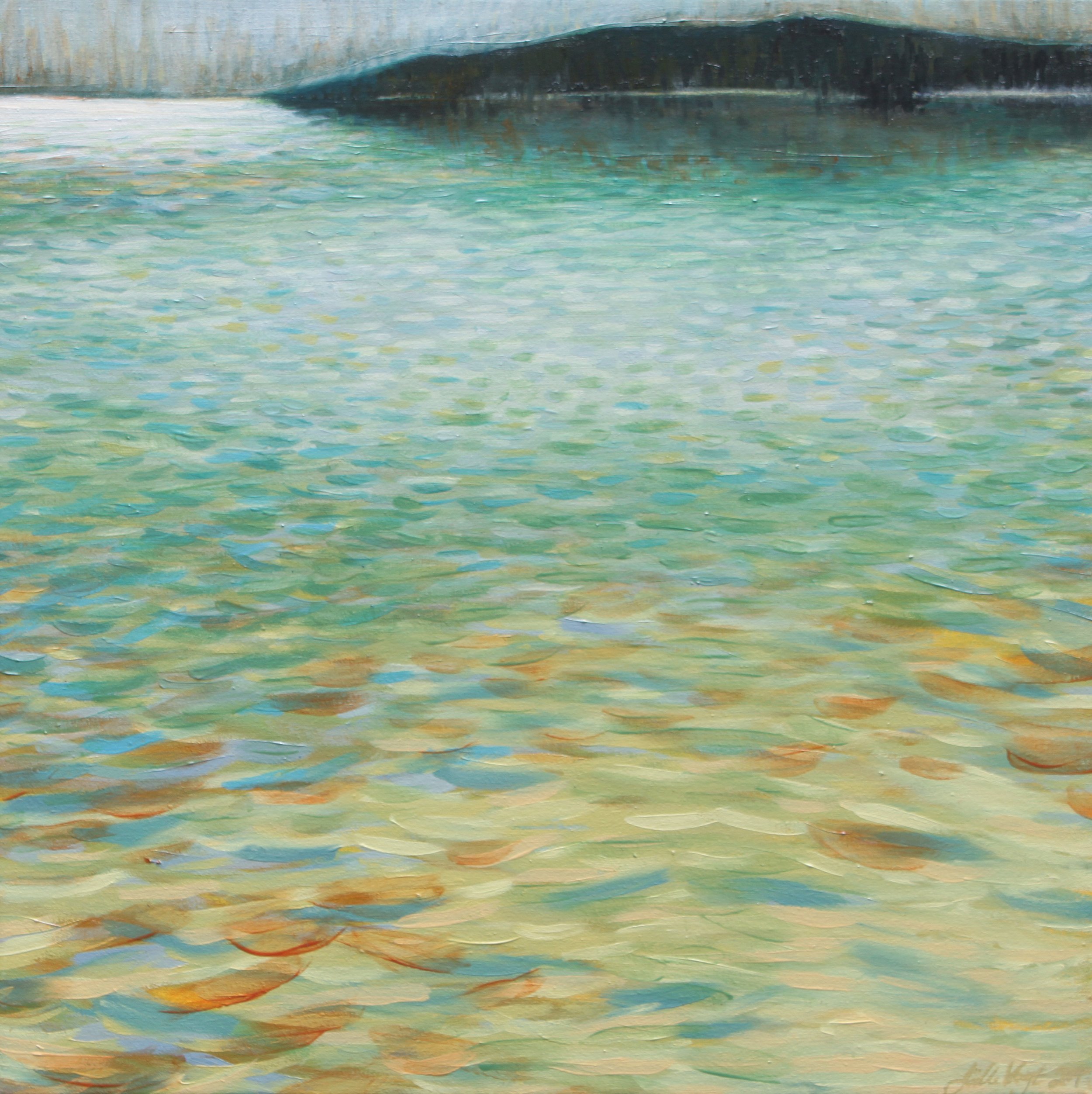 Martha's Vineyard View from the Sea (20"x20") Oil on Canvas