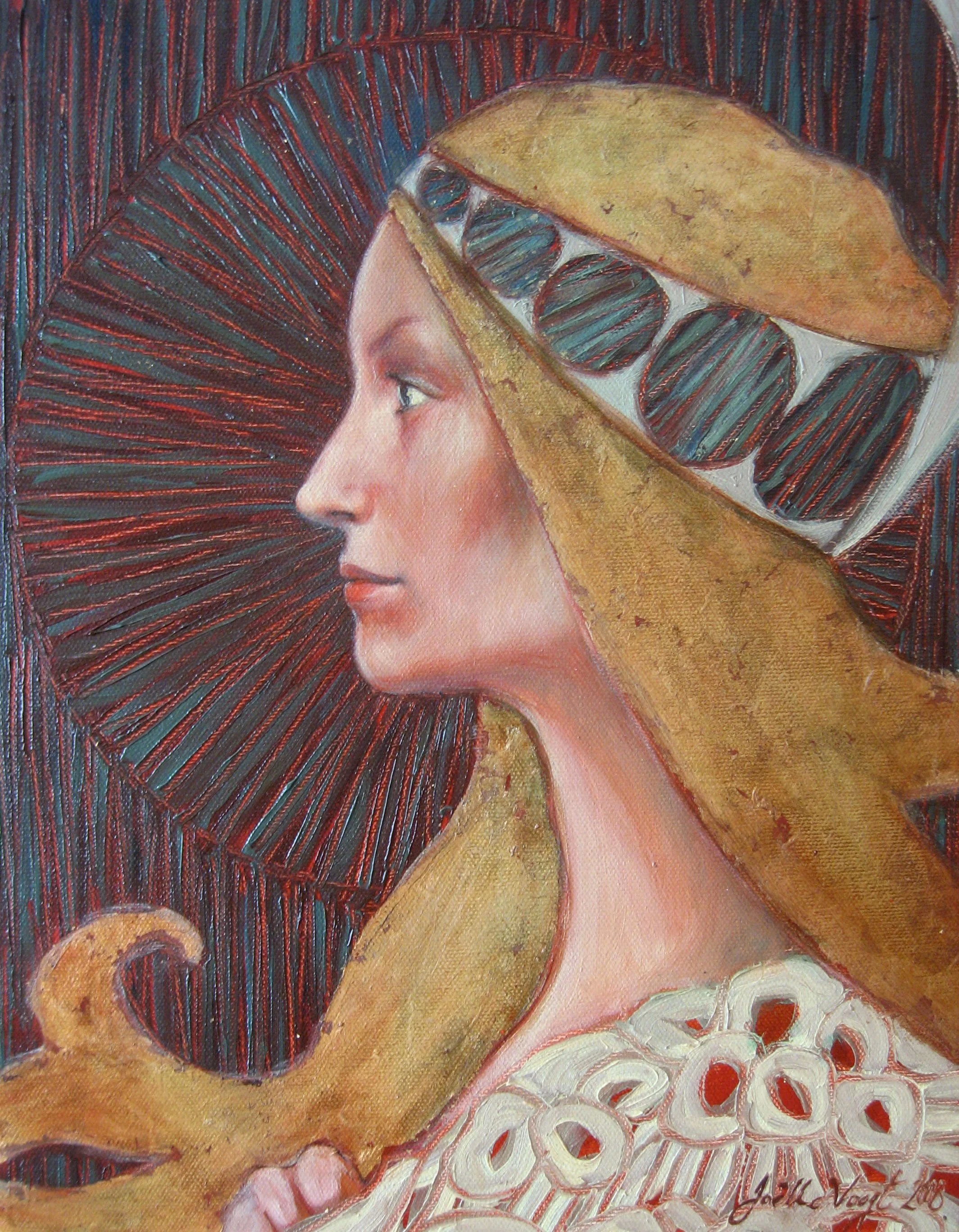 Study of a Portrait Past (16"x24") Oil on Canvas with Gold Leaf