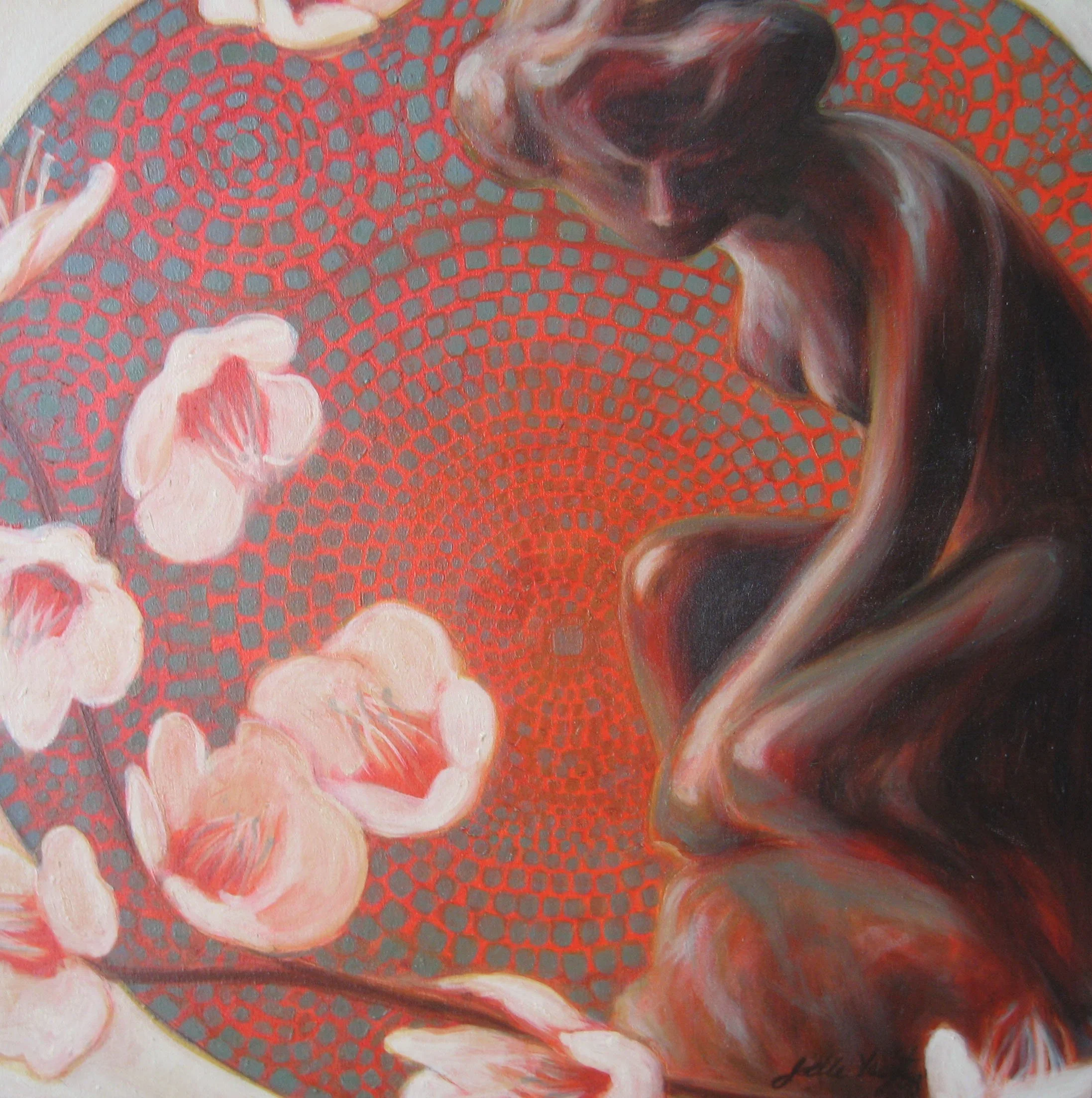 Cherry Blossoms Study (12"x12') Oil on Canvas