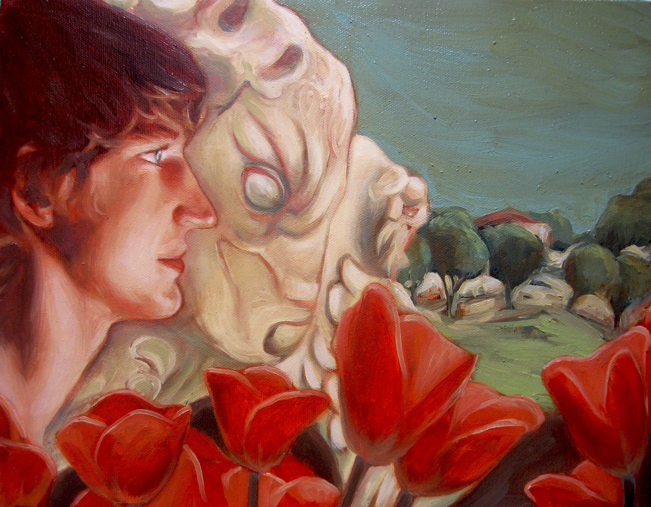 Carl and the Bull (16"x20") Oil on Canvas