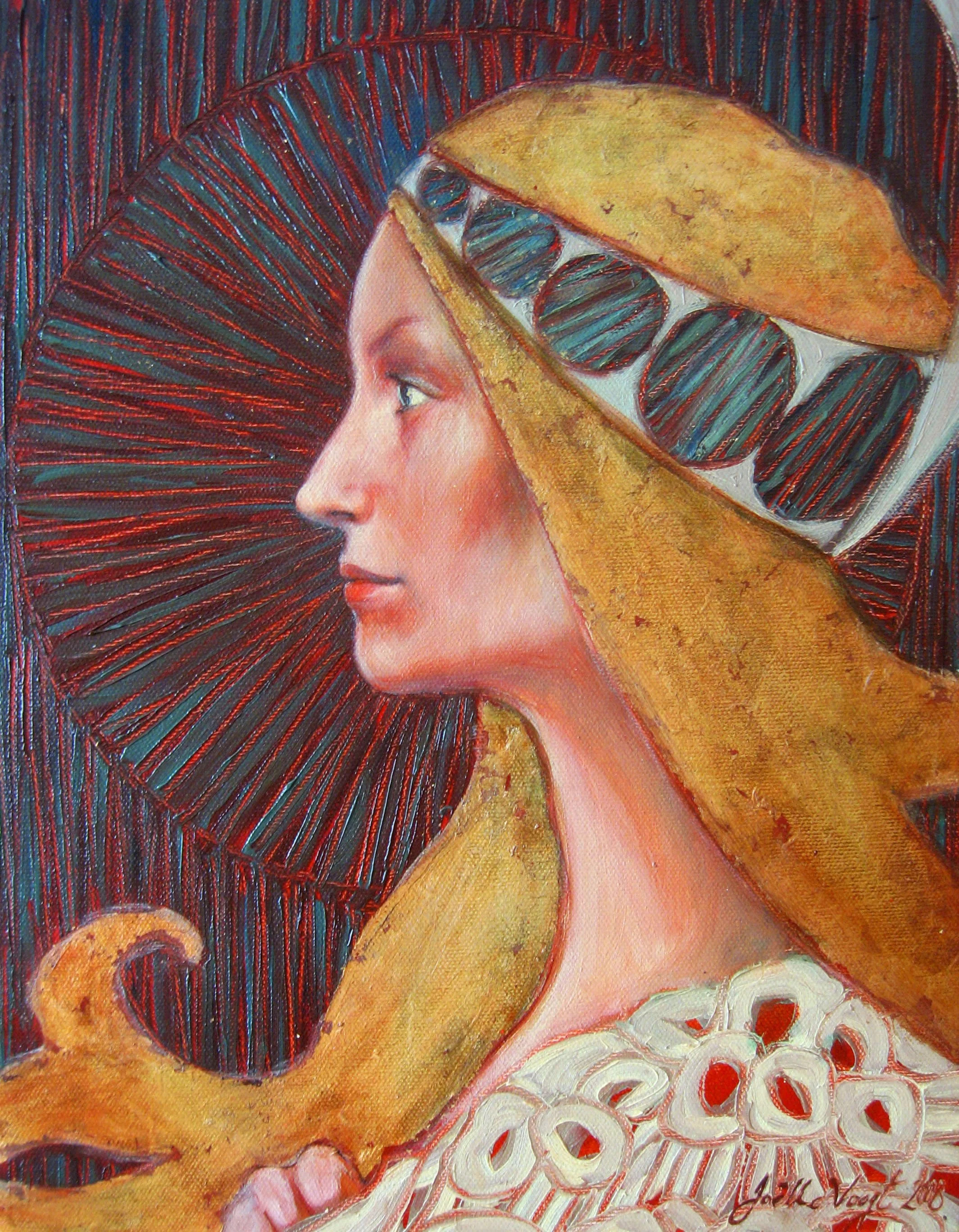 Study of a Portrait Past (16"x24") Oil on Canvas with Gold Leaf