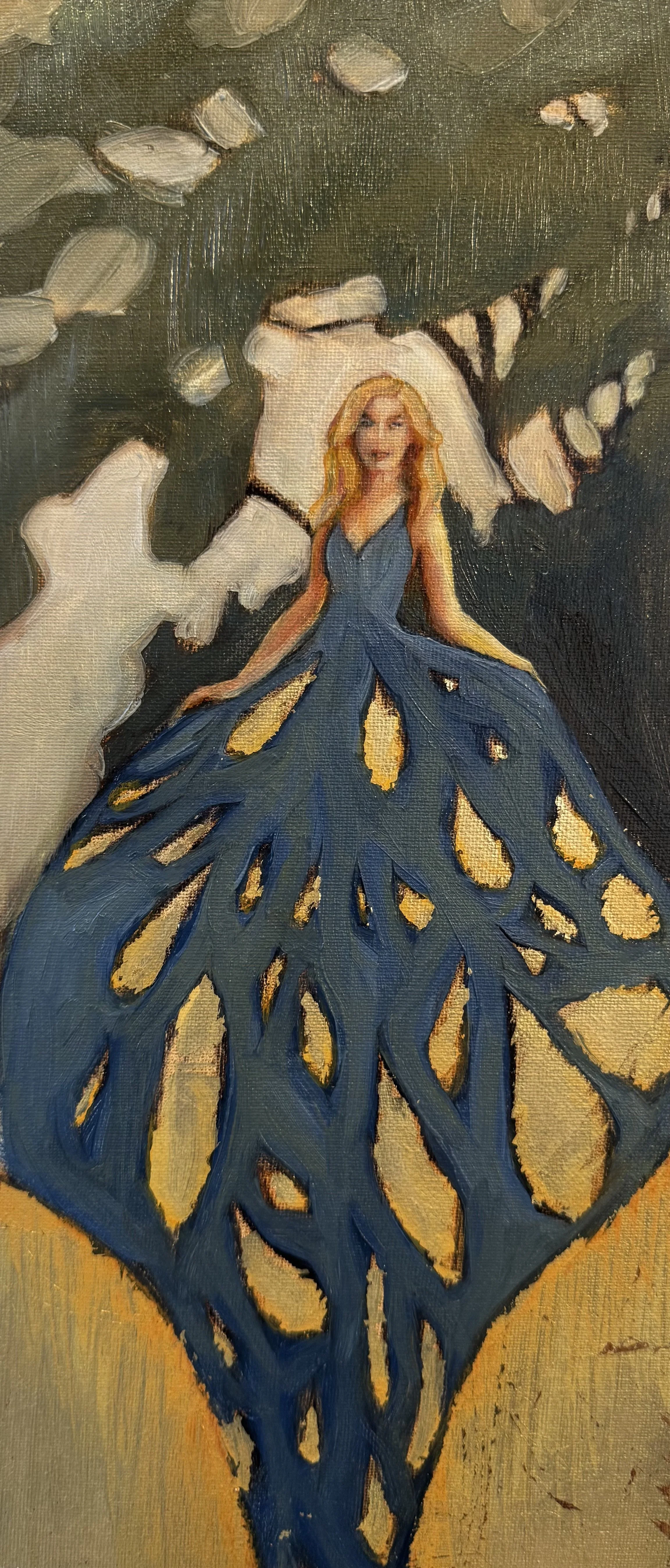 Lady Divine (6" x 15") Oil on Canvas with Gold Leaf $230