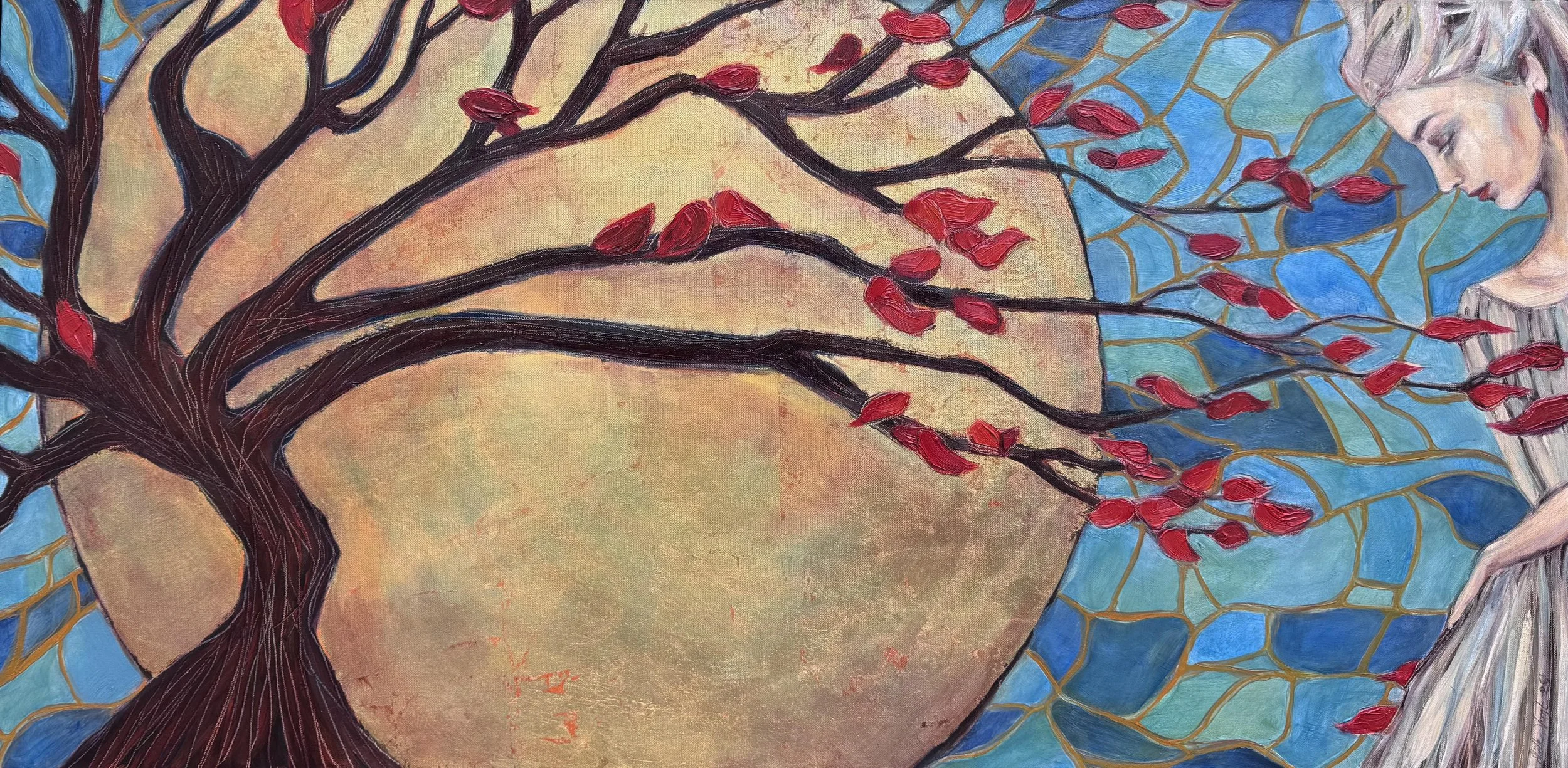 Into Eternity (24"x48") Oil on Canvas with Gold Leaf $3400
