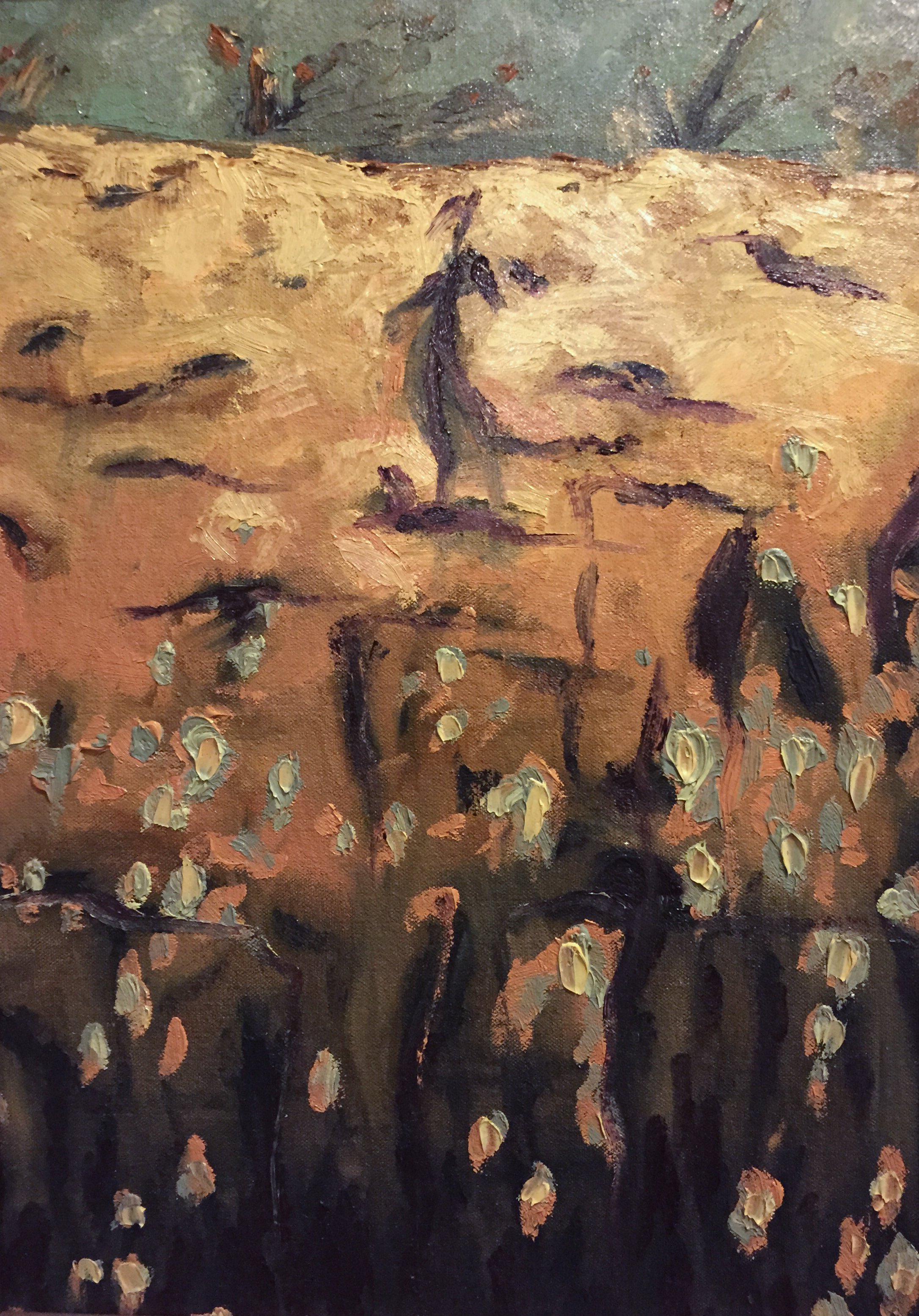 Girl in a Cornfield (8"x12") Oil on Canvas NFS