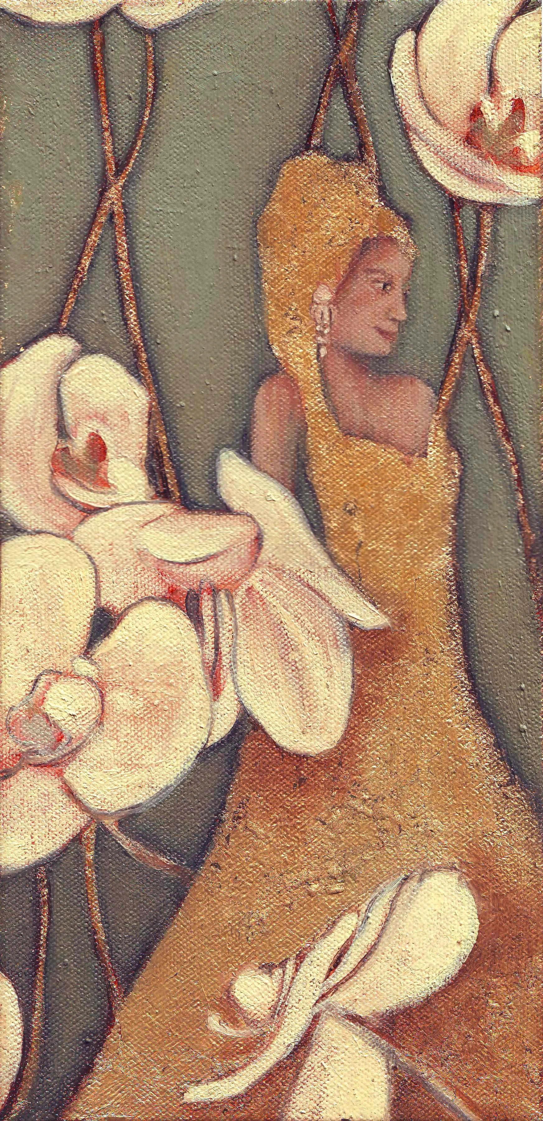 Gold Leaf Sketch 2 (6"x12") Oil on Canvas with Gold Leaf