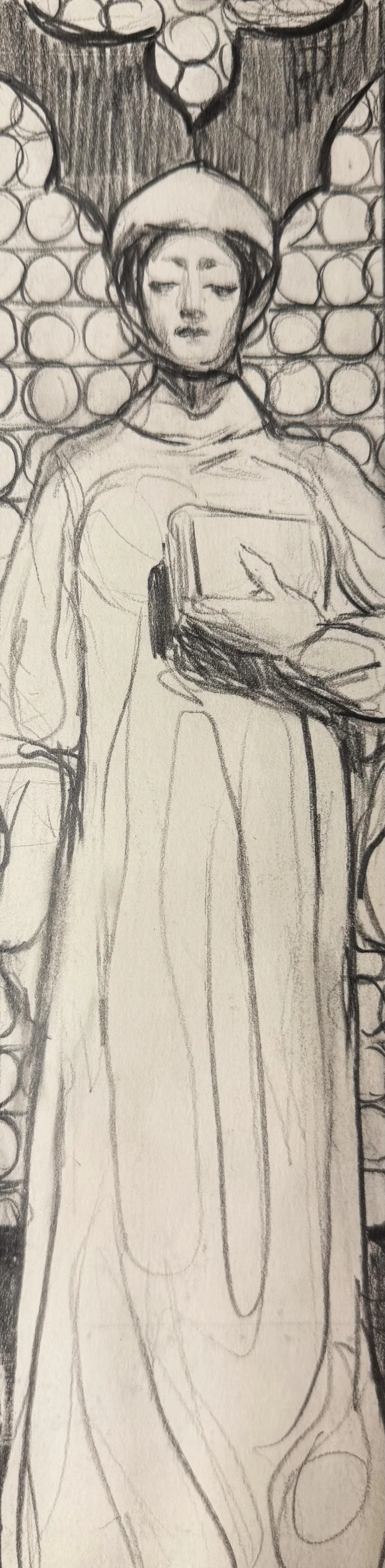 Solace and Transparency Study (2.25" x 9.75") Graphite on Paper