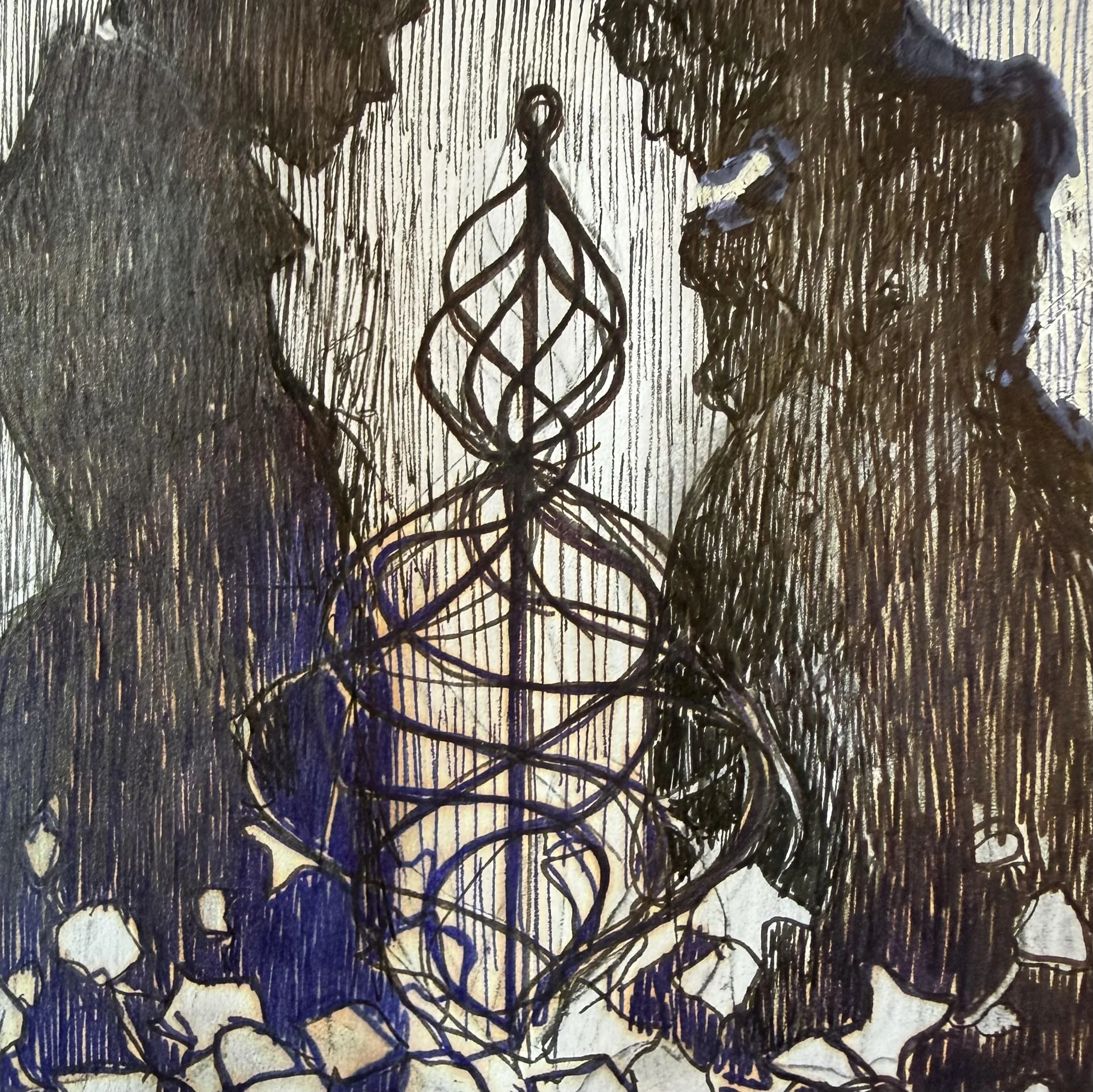Ink and Ivy (3.5” x 3.5”) Ink on Watercolor Paper