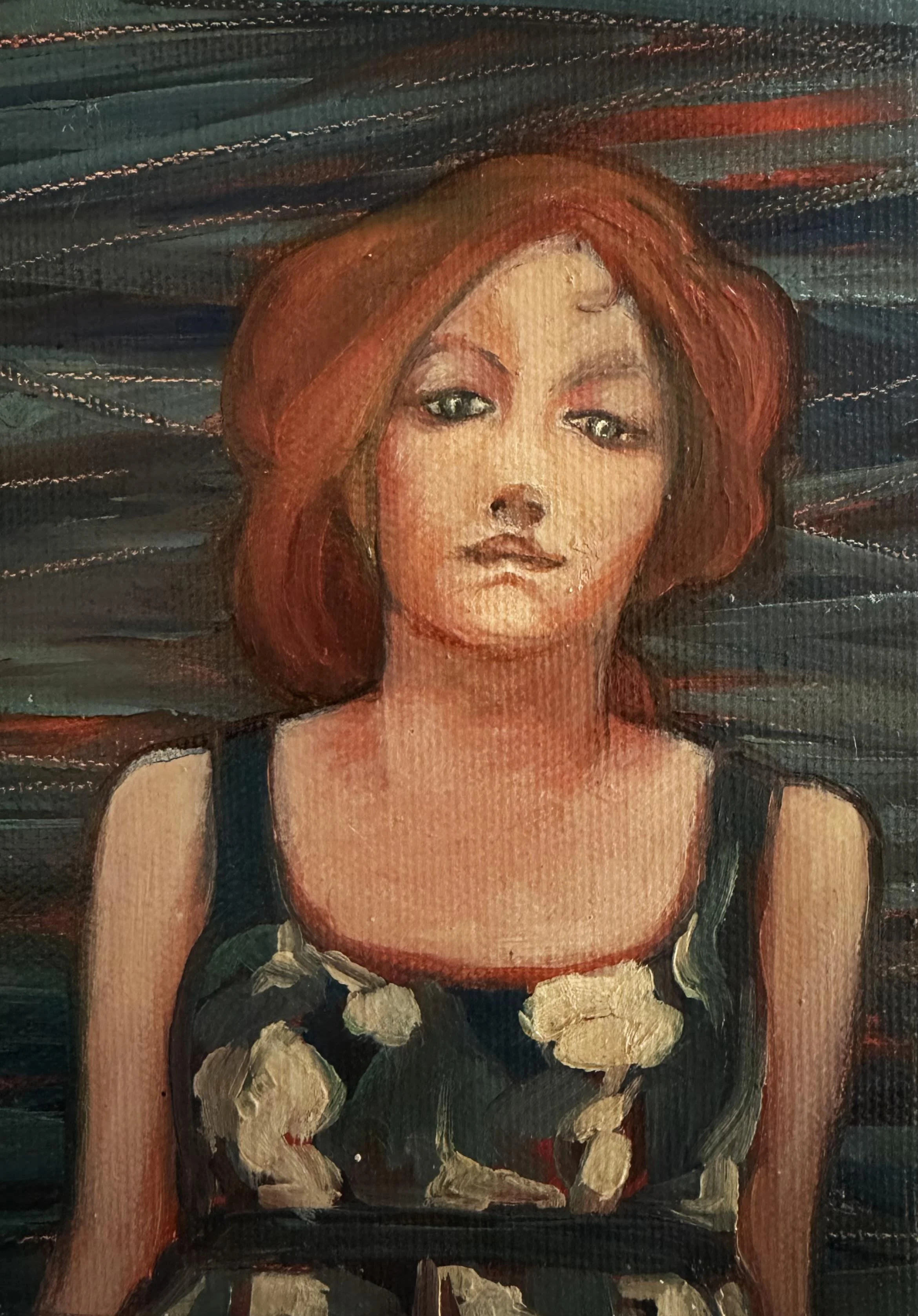 Melancholy Muse (4.25” x 6) Oil on Canvas