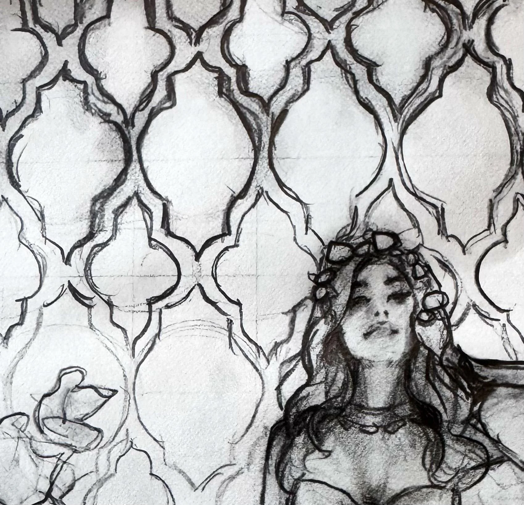 Orchids Dream Study (4”x4”) Graphite on Paper