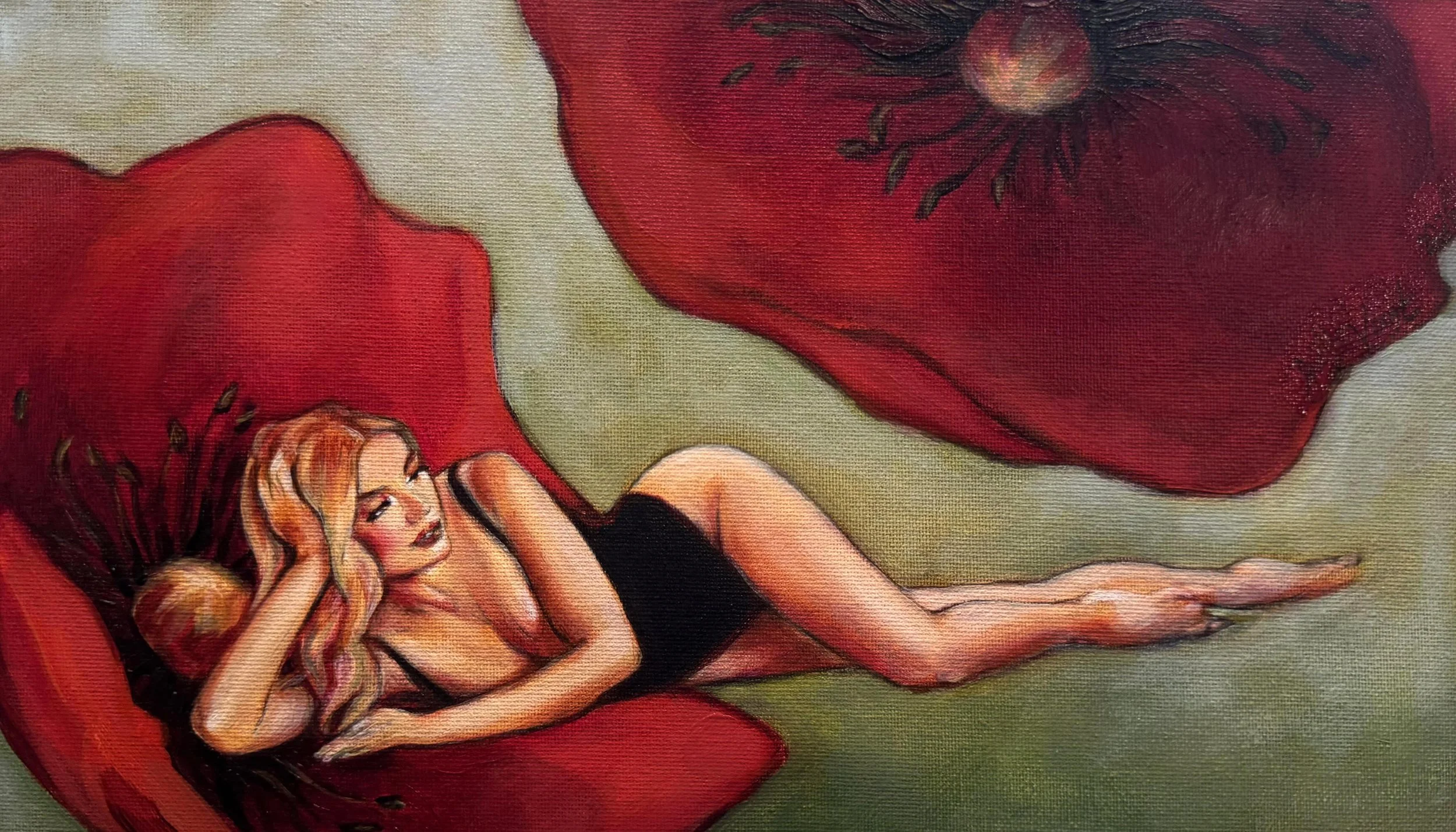 Poppy Adorations (12" x 8") Oil on Canvas
