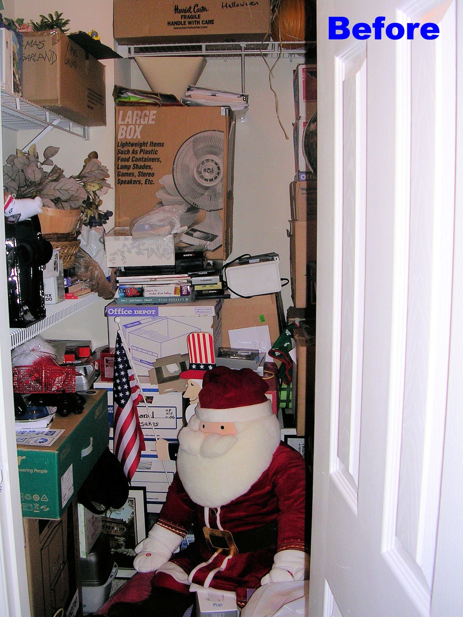 Holiday storage closet