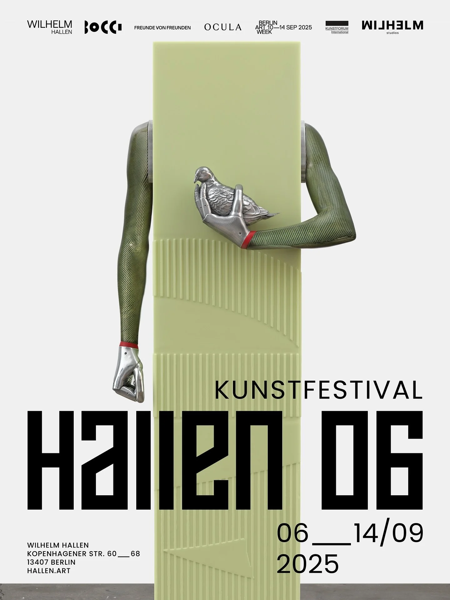 HALLEN 06 - Kunstfestival starts on September 6th at 11 am at Wilhelm Hallen! Immerse yourself in a world of art, performances, music, concerts, good food and drinks, and much more.

Featuring: 

@alexanderlevygallery @artcollectiontelekom @bocci @da