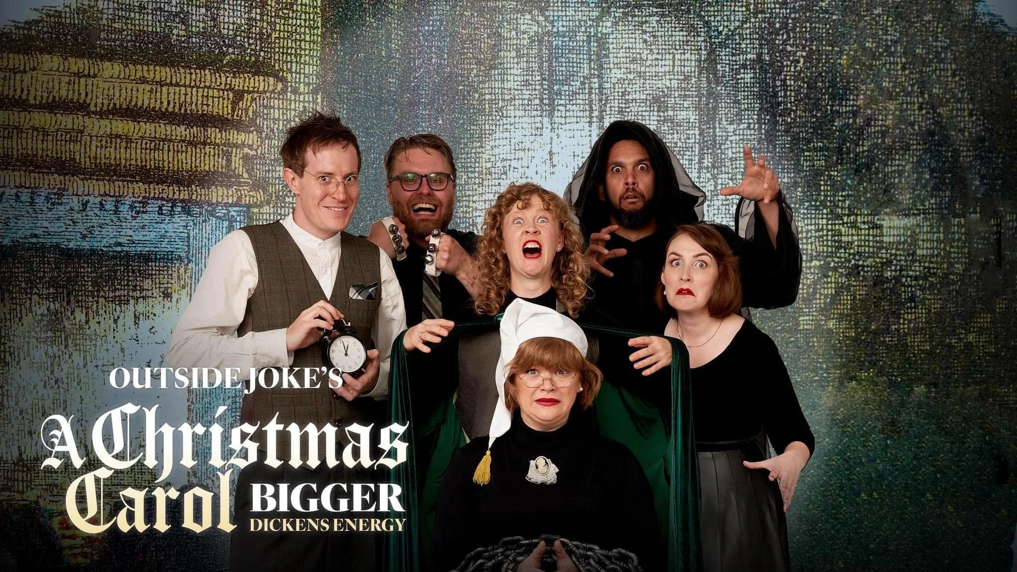 Promo image for Outside Joke's A Christmas Carol: Bigger Dickens Energy, Prairie Theatre Exchange, Dec 12 - 23, 2023
