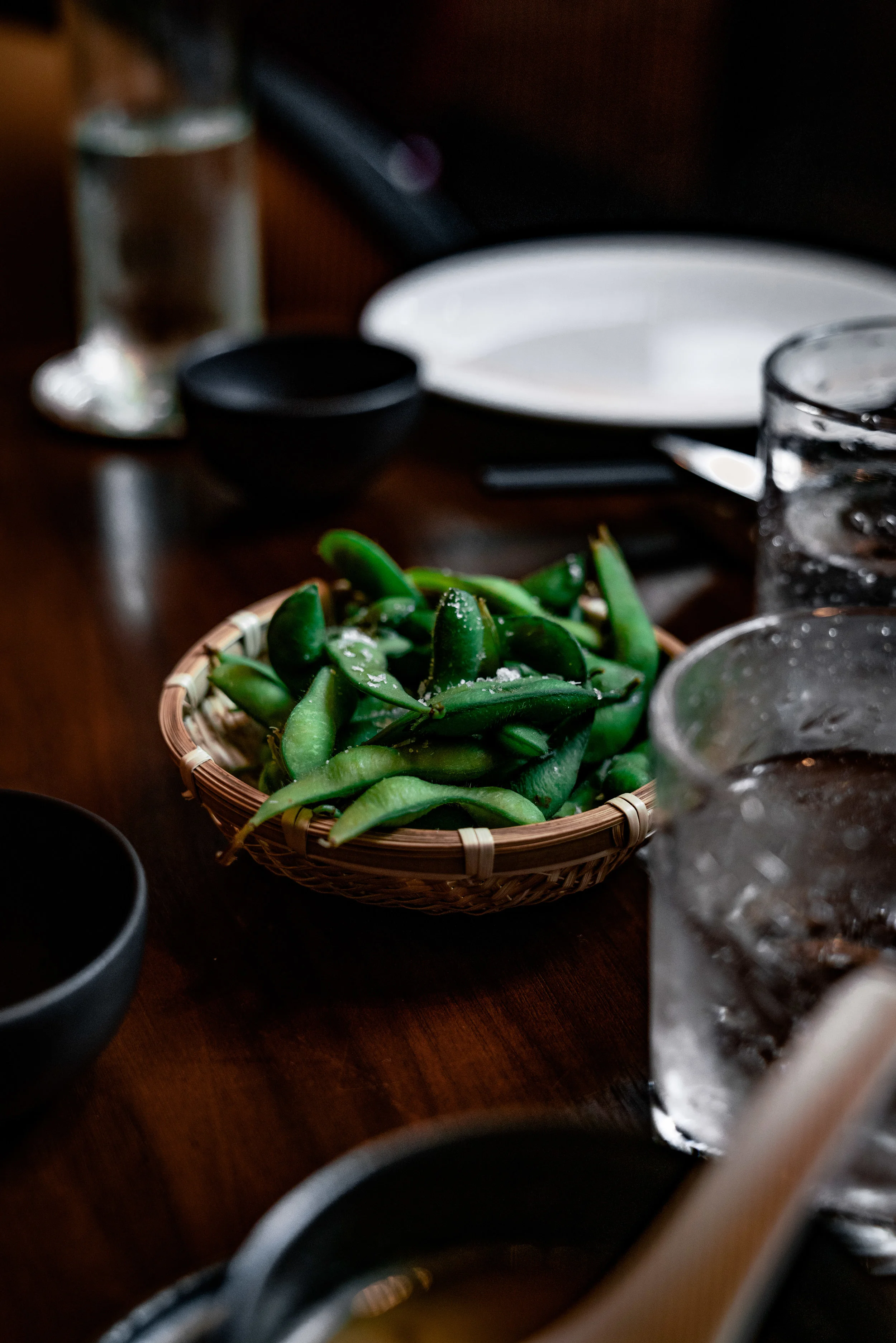 Edamame with salt flakes