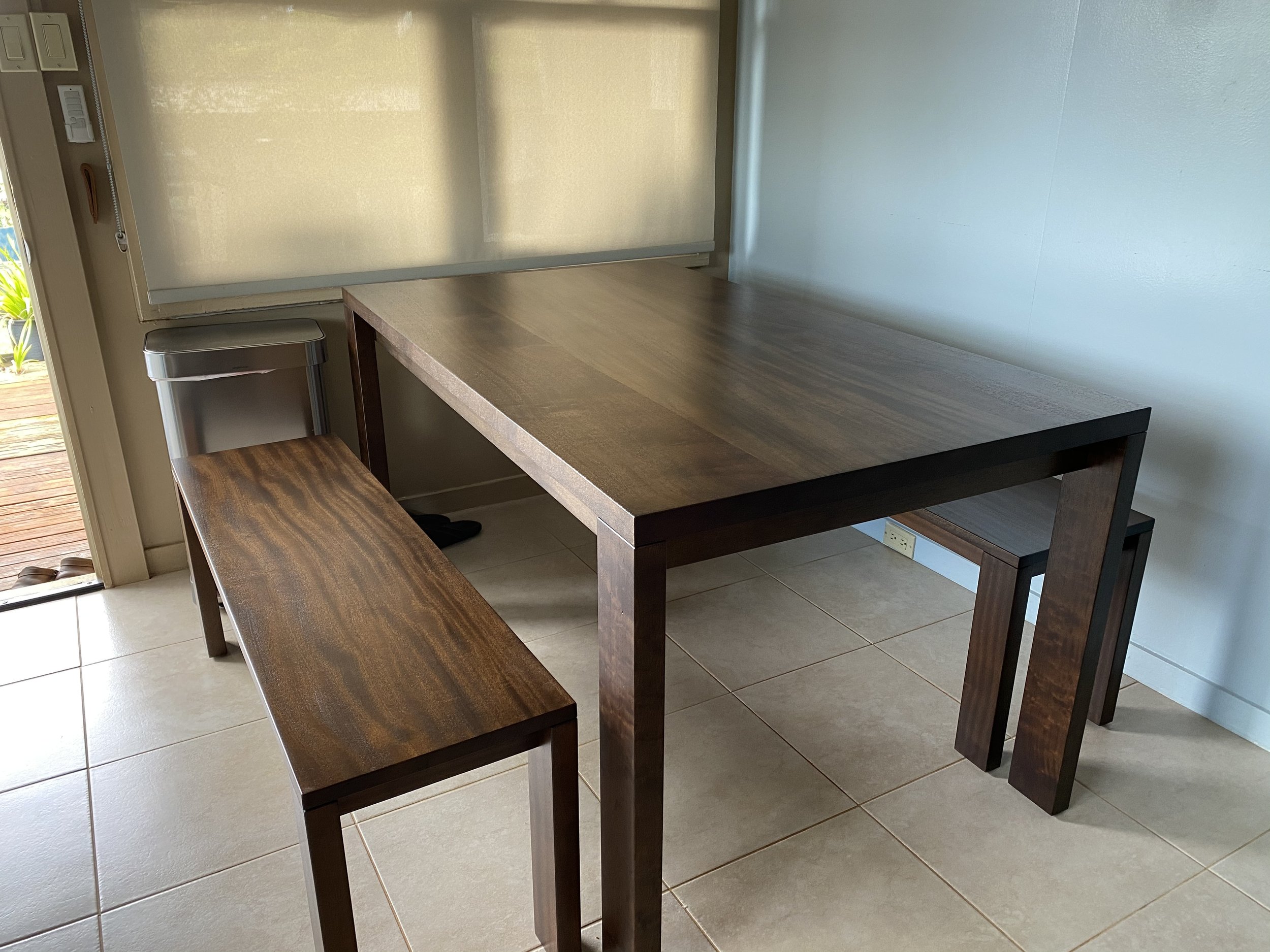 Stained Sapele table & bench.jpeg