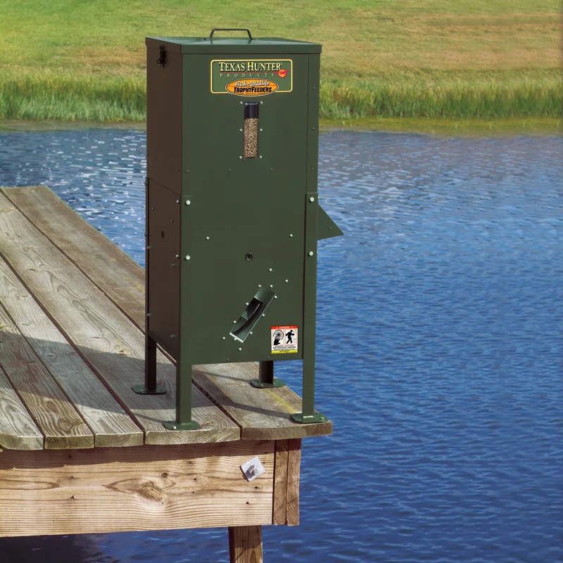 Texas Hunter Products 70 Lb Lake Pond Fish Feeder With