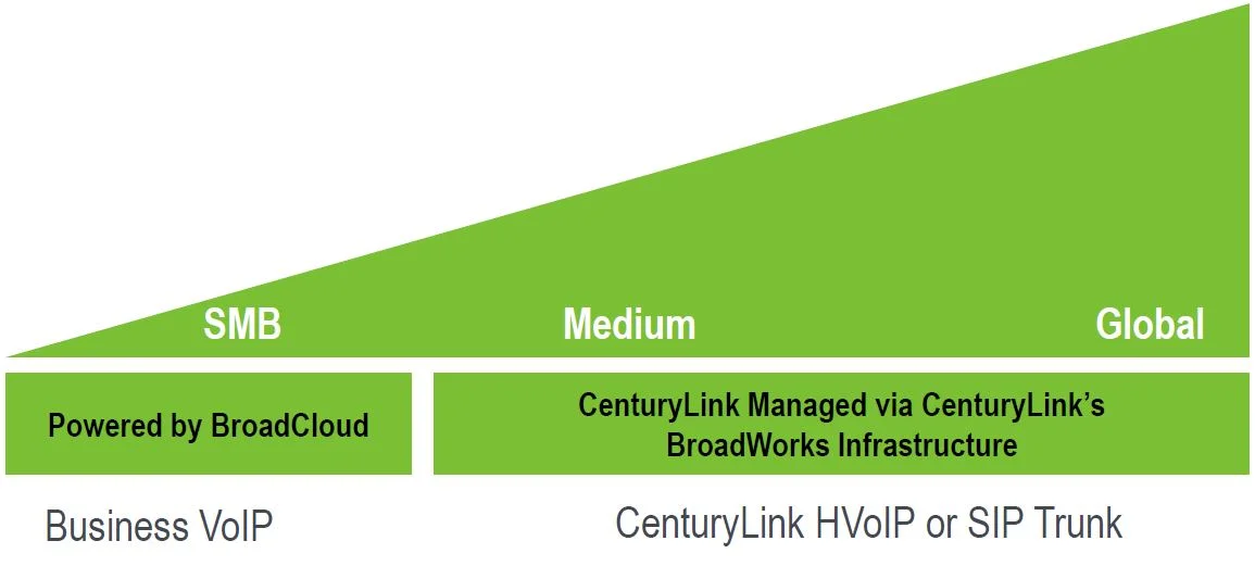 CenturyLink has two hosted offerings based on BroadSoft technology, one that it hosts itself, and the new Business VoIP which is hosted by BroadSoft.