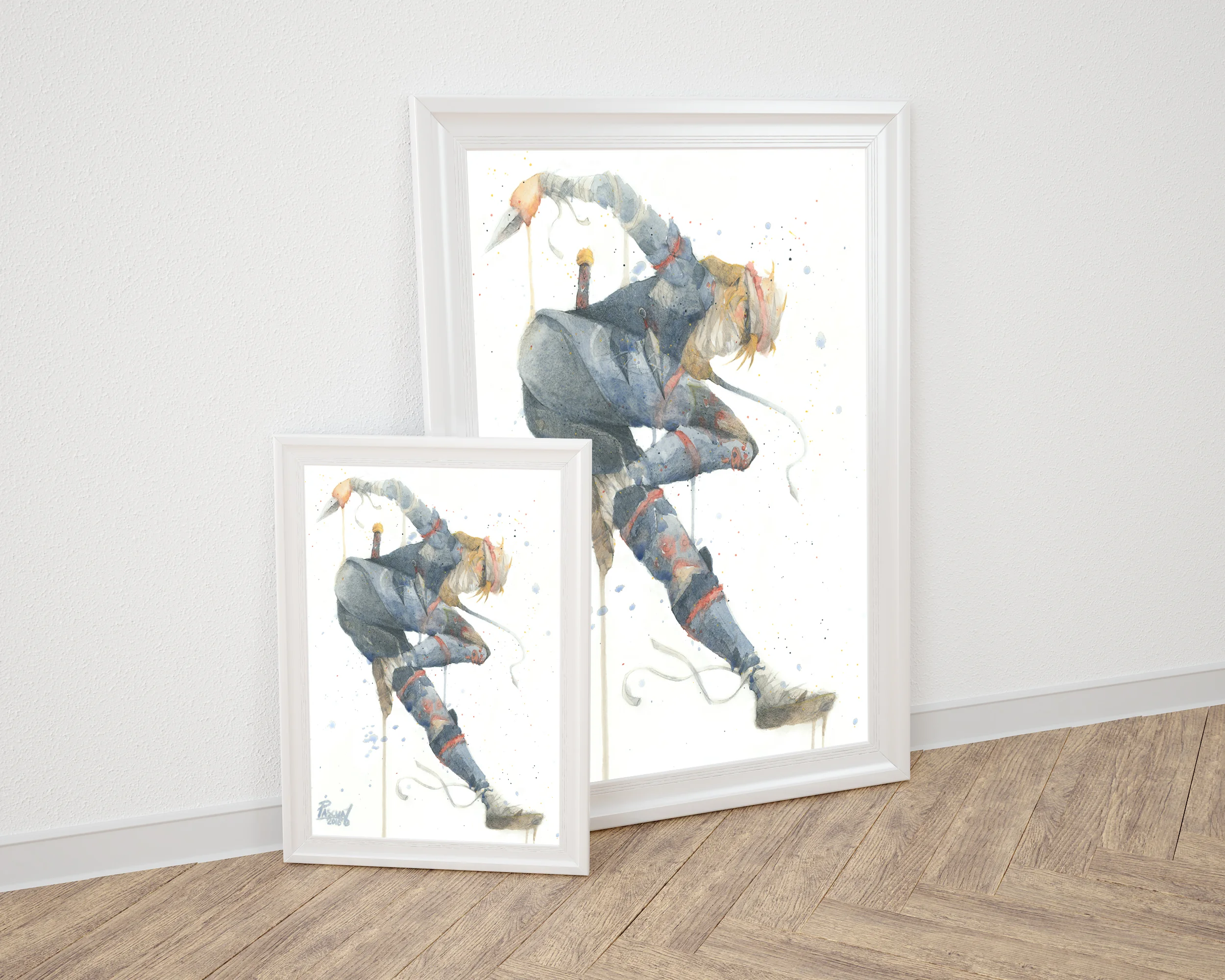 Sheik-Legend-of-Zelda-watercolor-by-geoff-pascual-floor-frame