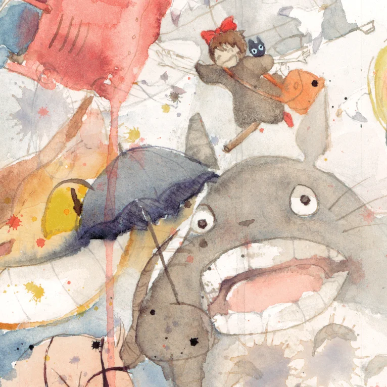 Studio Ghibli Watercolor Painting Pascual Productions