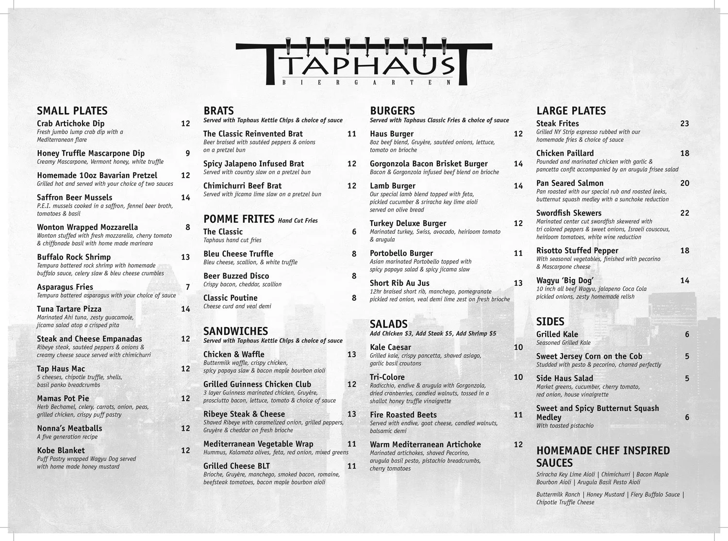back of menu