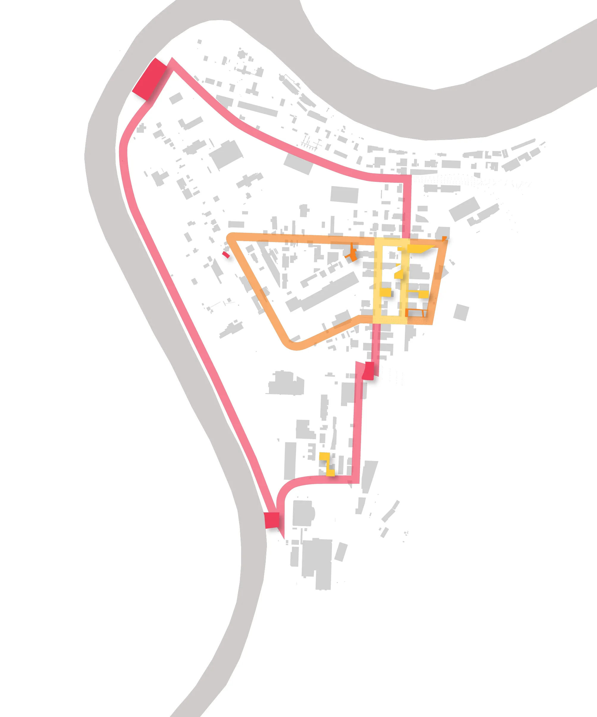 Connection typologies (pink = destination, orange = hidden, yellow = contextual).