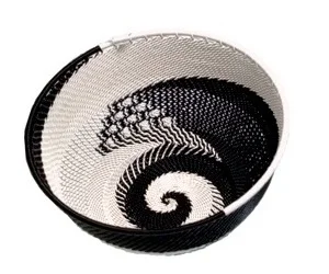 Ben Makhanya Telephone Wire Bowl (Black & white)