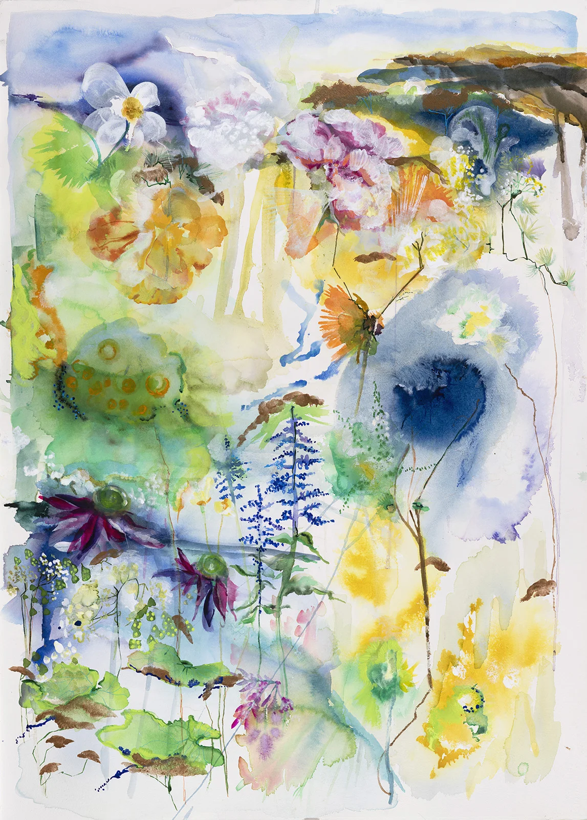 Everybody's Got Something To Hide Except For Me and My Monkey, 2019, Watercolor on paper, 41.5 x 30 in.