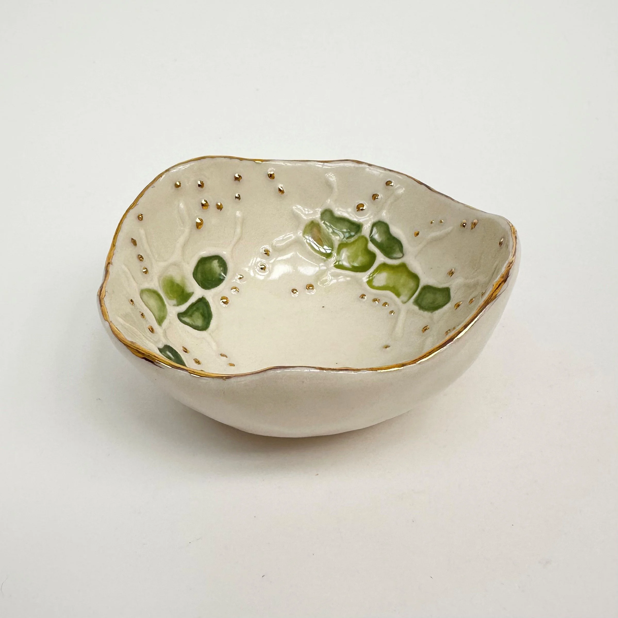 Maria Bruckman: Small Bowl with Green Cells, MB247