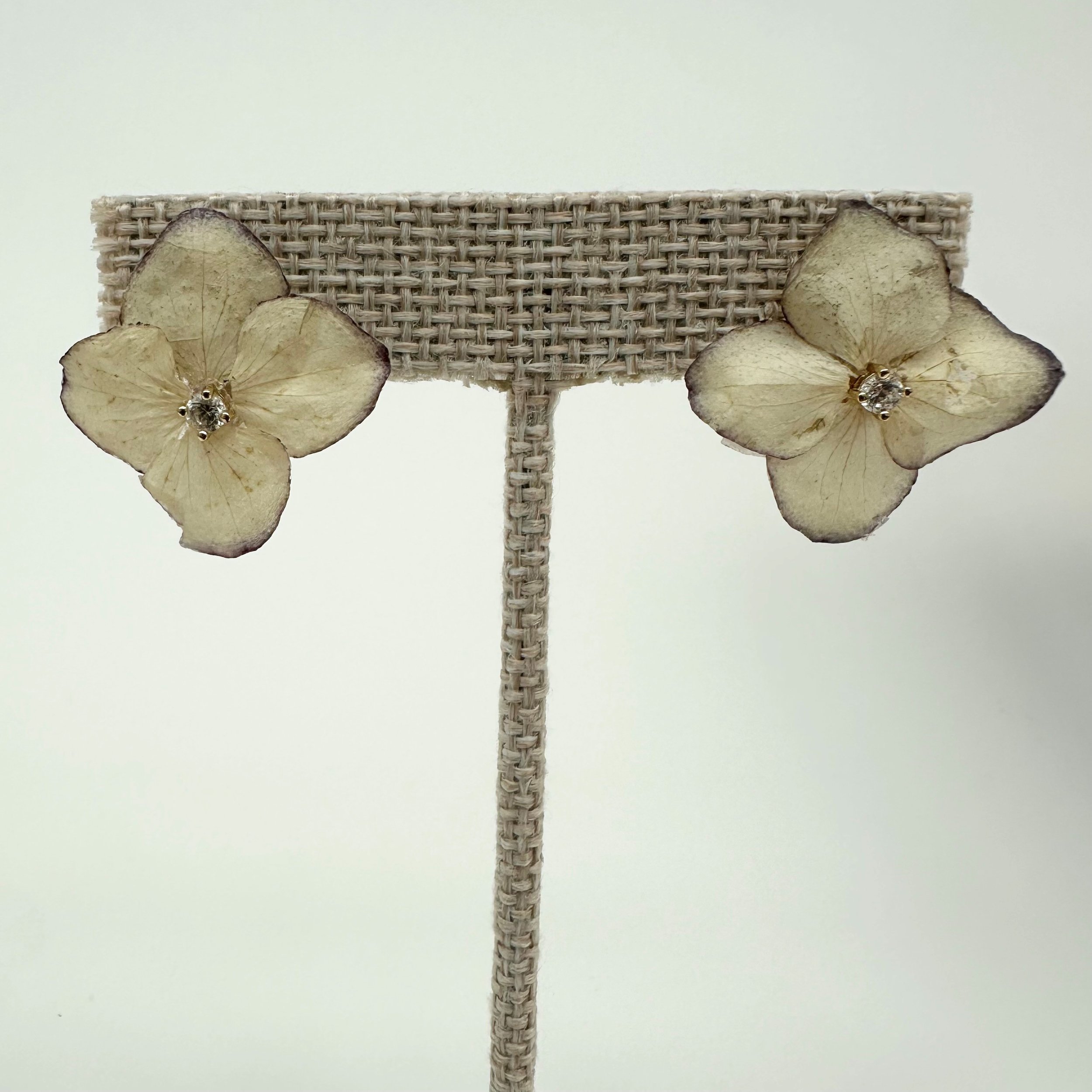 Hillary Jackson: White Hydrangea Studs, HJ7