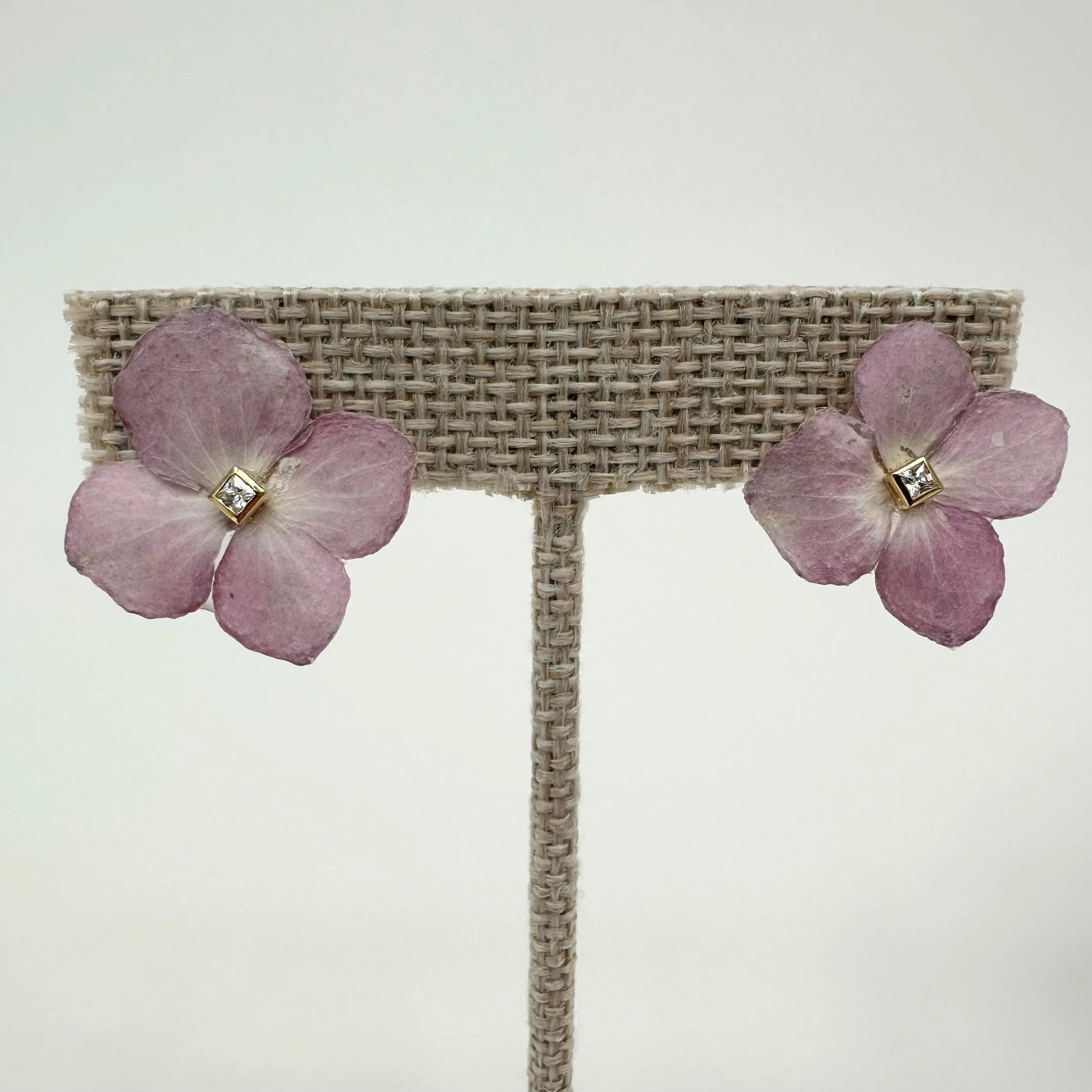 Hillary Jackson: Pink Hydrangea Studs, HJ11