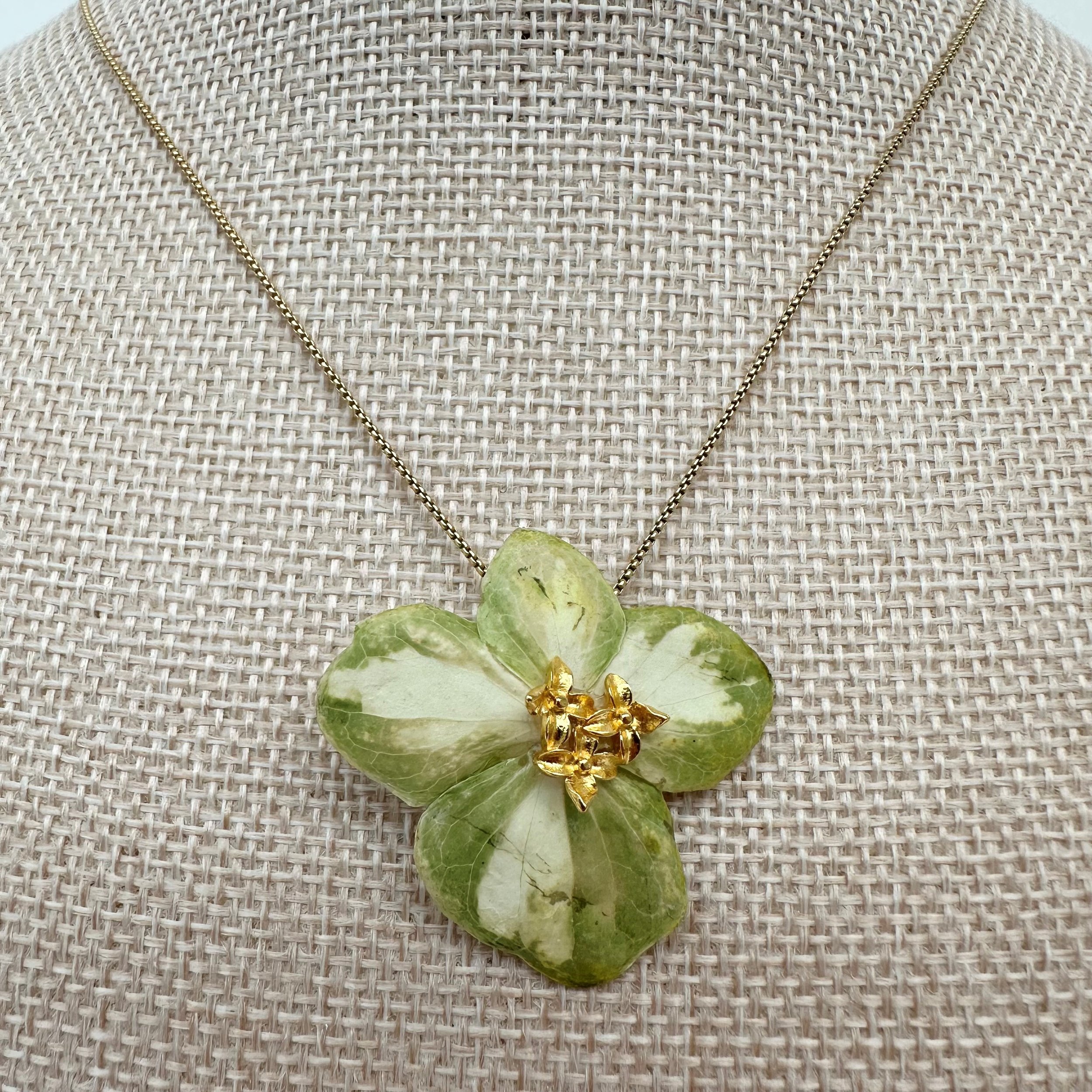 Hillary Jackson:  Green Hydrangea Necklace, HJ215
