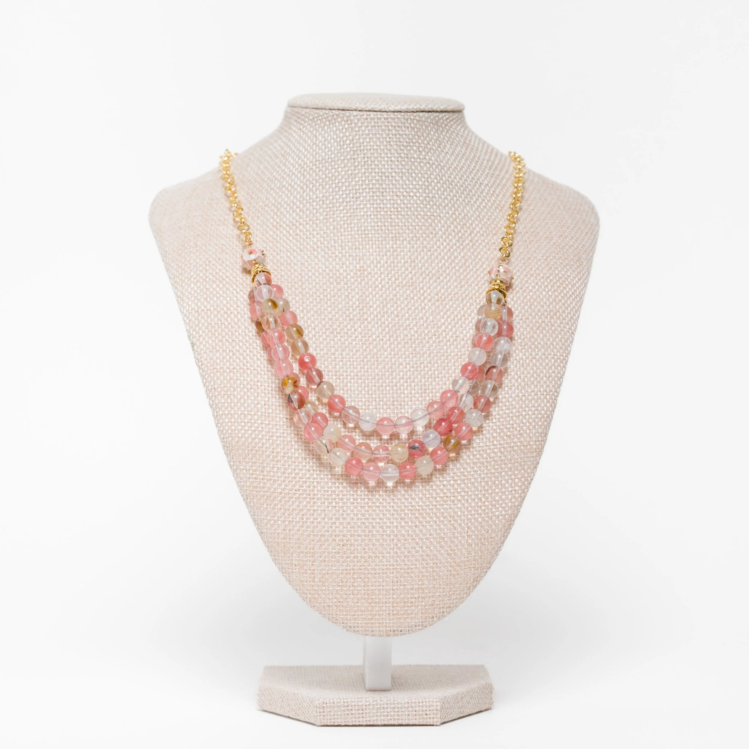 Maria Bruckman: Quartz Necklace with Porcelain Bead, MB279