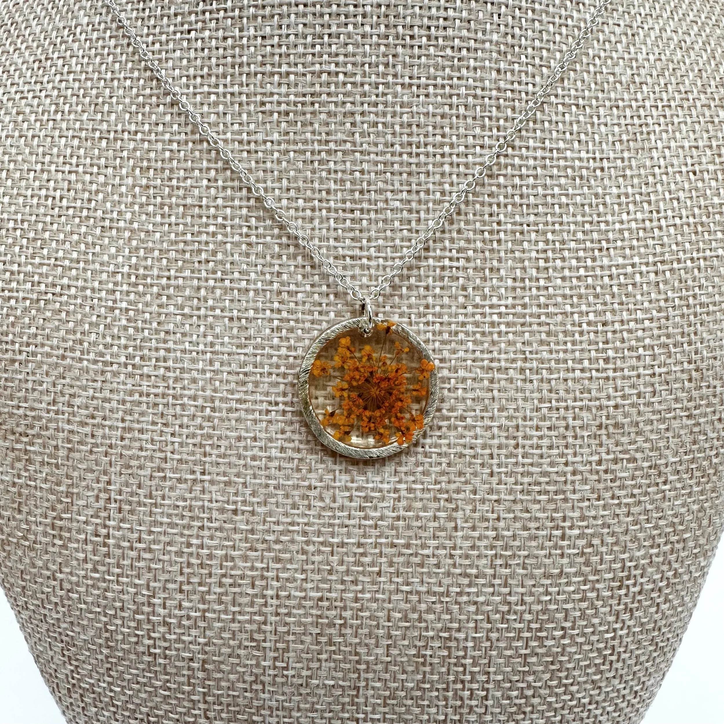 Ankita Shah: Necklace: Orange Queen Annes Lace Flower, AKS61
