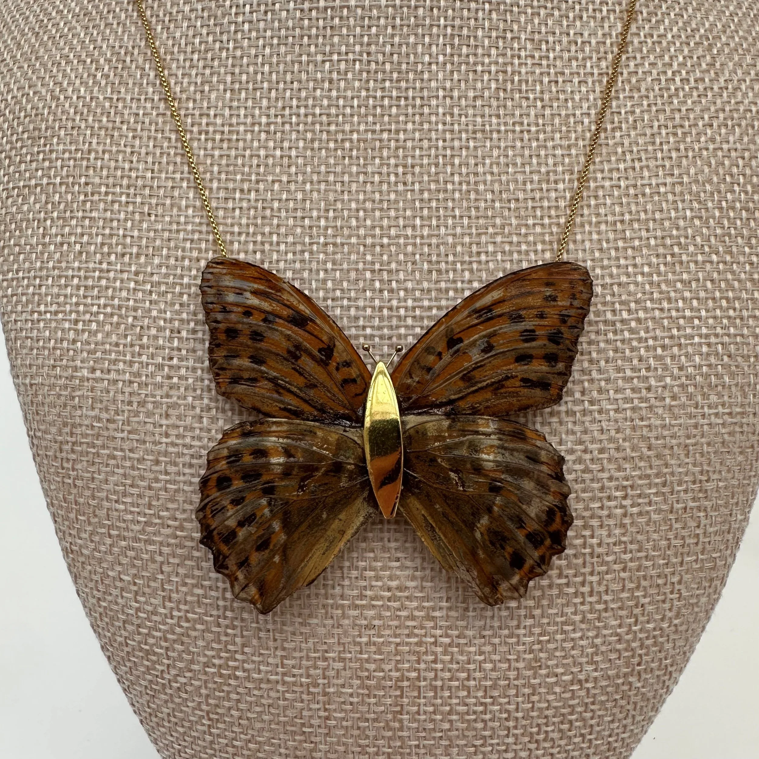Hillary Jackson: Fritillary Butterfly Necklace, HJ293