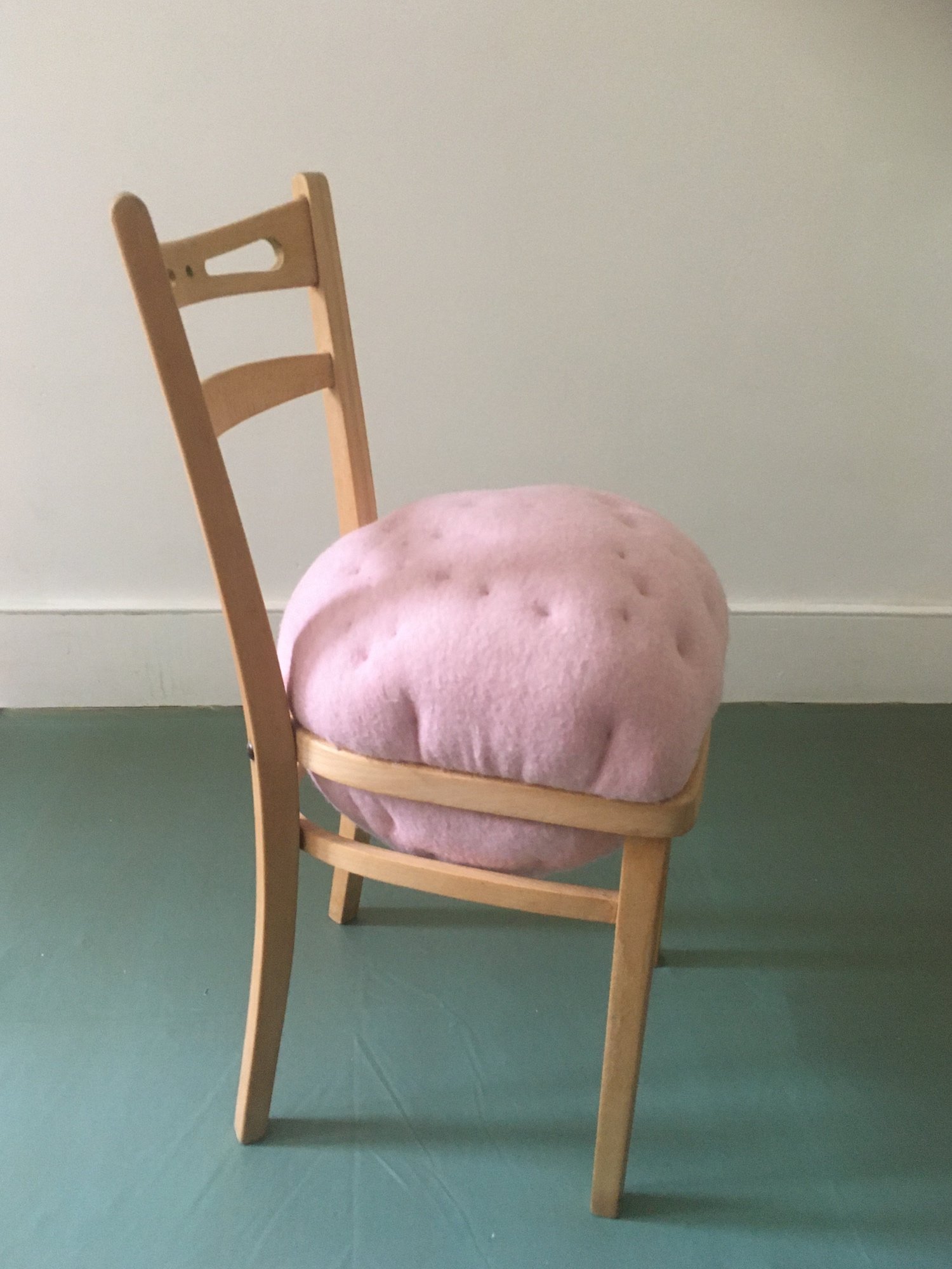   Chimera 1,  2019-20  Found kitchen chair, boiled wool, recycled fibrefill, coconut coir and hessian  